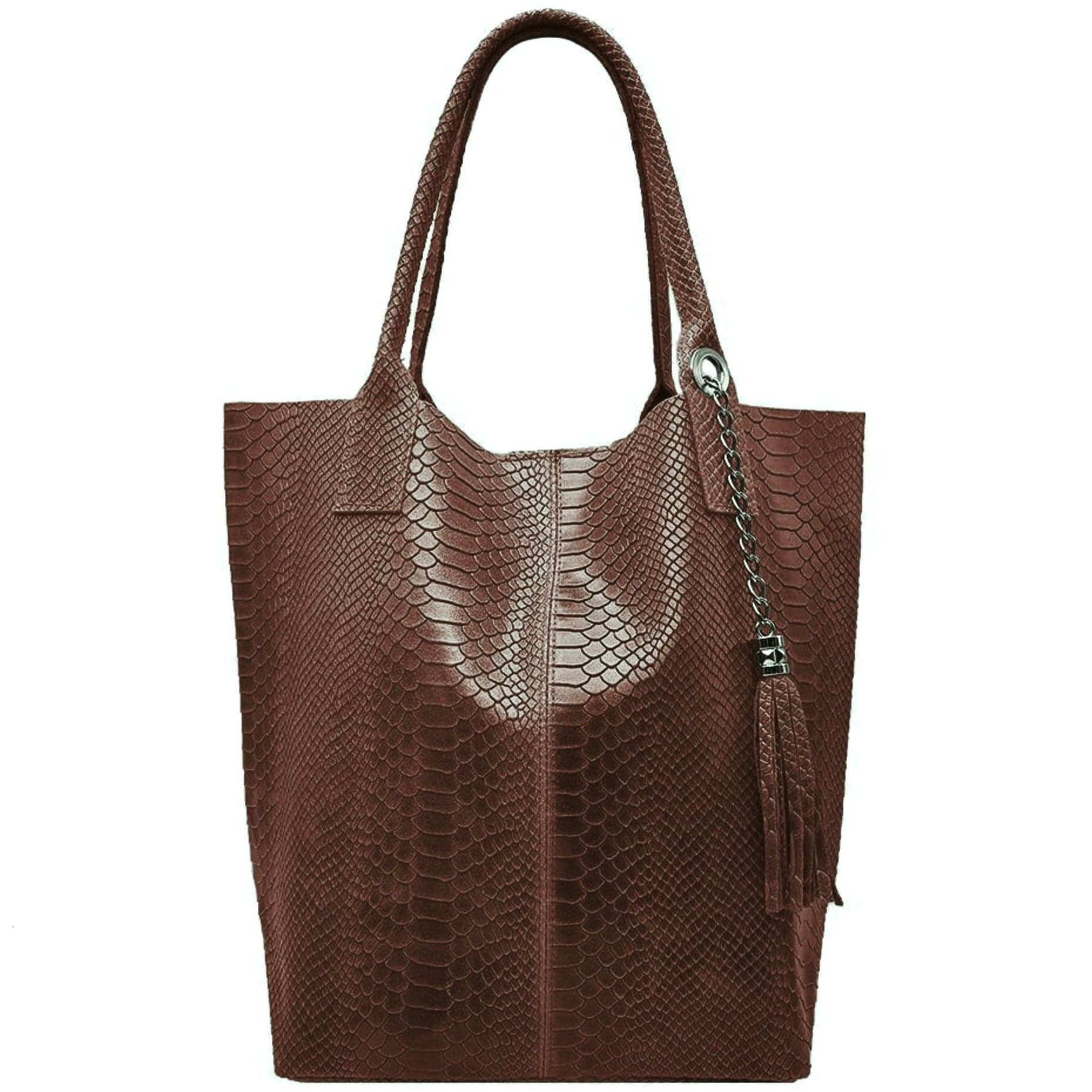 Modarno Borsa A Spalla In Vera Pelle Effetto Pitone, con custodia per gioielli dello stesso colore in Organizer borsa Modarno - Sesto Fiorentino, commercioVirtuoso.it