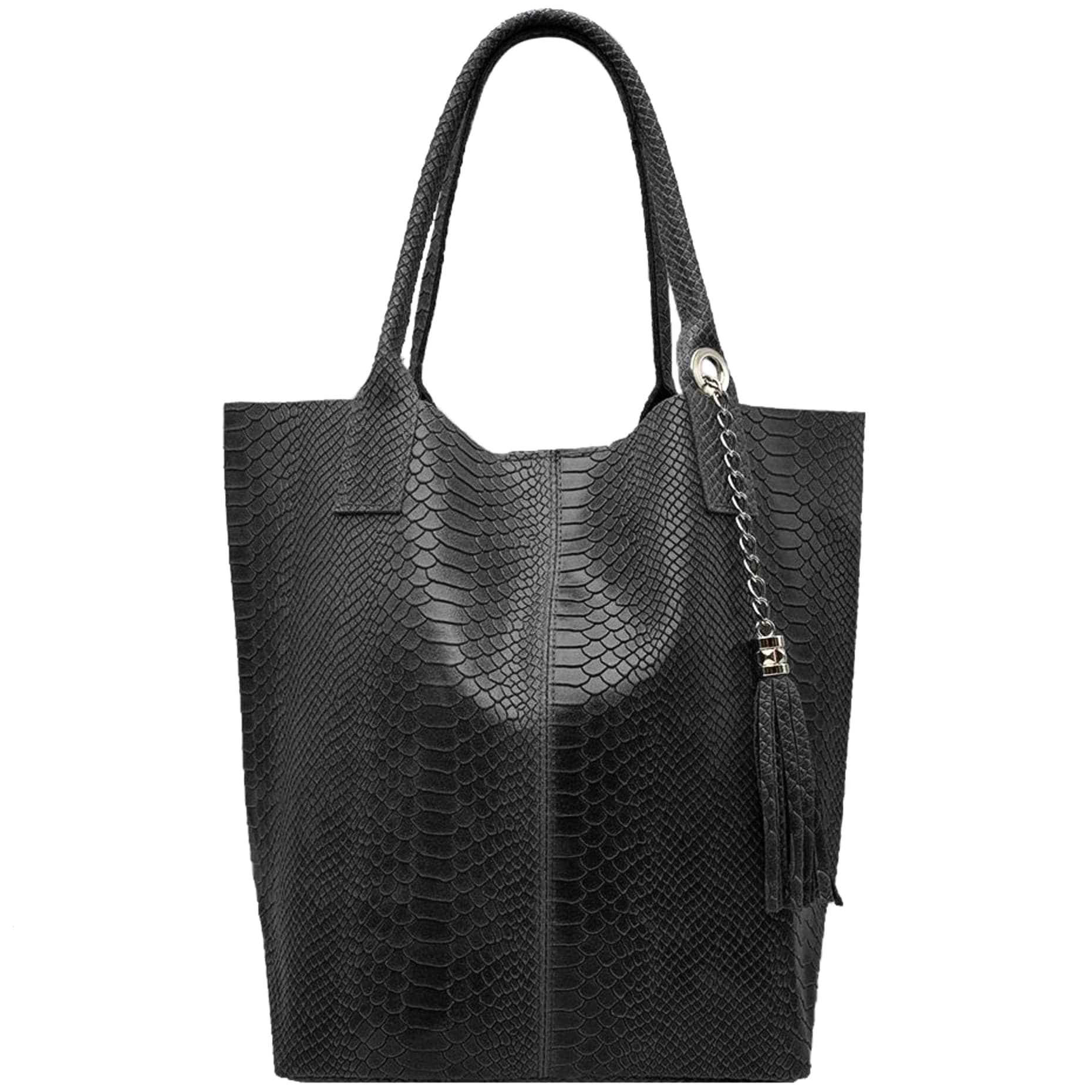 Modarno Borsa A Spalla In Vera Pelle Effetto Pitone, con custodia per gioielli dello stesso colore in Organizer borsa Modarno - Sesto Fiorentino, commercioVirtuoso.it