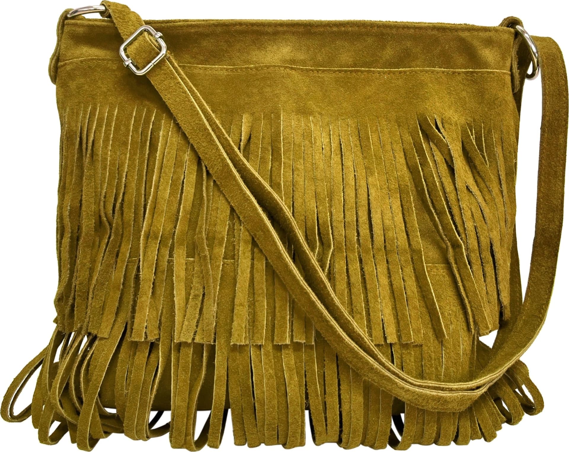 Modarno Borsa a tracolla con frange in camoscio - borsa tracolla donna in pelle scamosciata in Organizer borsa Modarno - Sesto Fiorentino, commercioVirtuoso.it