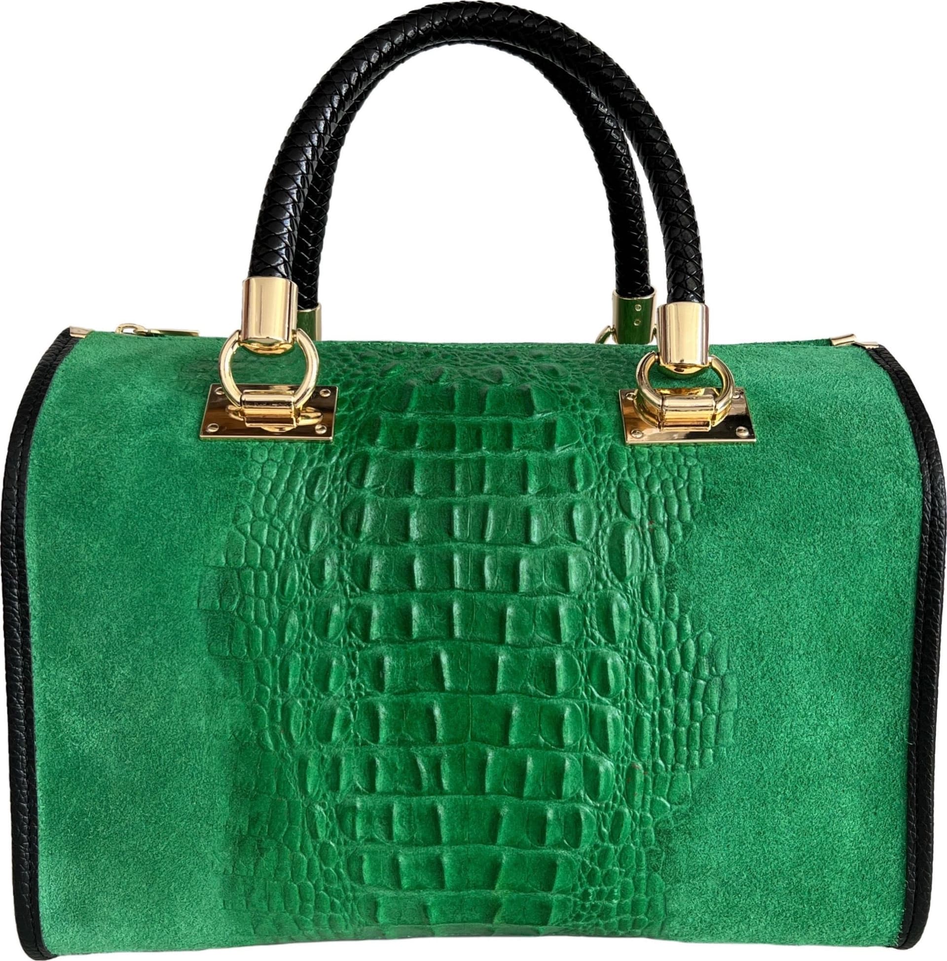 Modarno Borsa donna - borsa a mano in pelle camoscio stampa cocco in Organizer borsa Modarno - Sesto Fiorentino, commercioVirtuoso.it