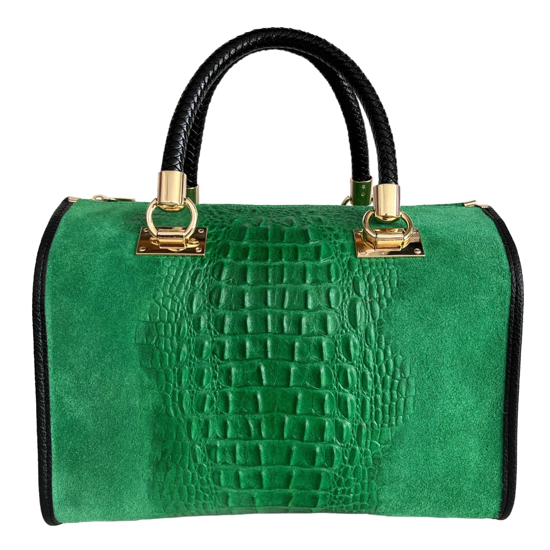 Modarno Borsa donna - borsa a mano in pelle camoscio stampa cocco in Organizer borsa Modarno - Sesto Fiorentino, commercioVirtuoso.it