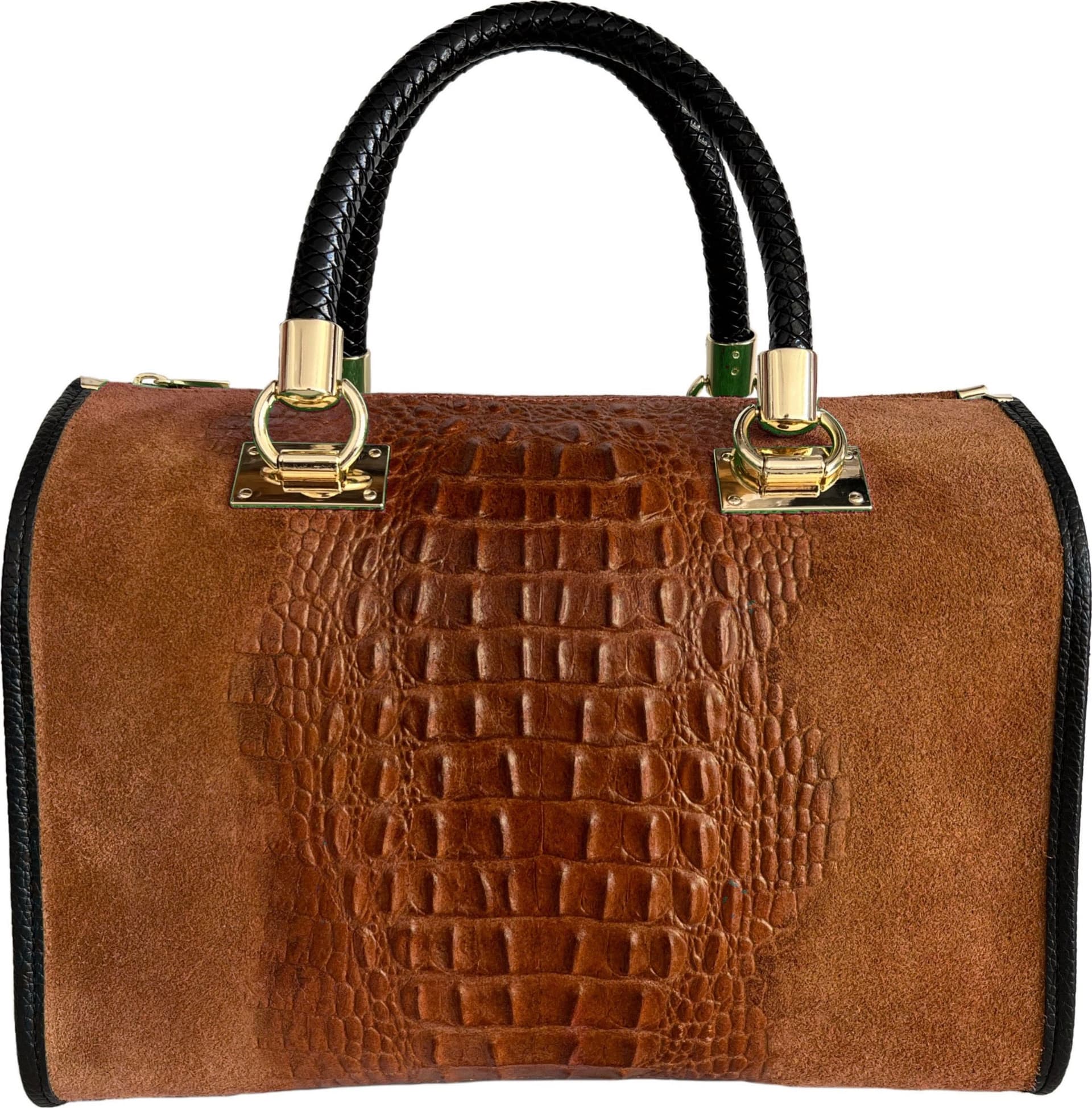 Modarno Borsa donna - borsa a mano in pelle camoscio stampa cocco in Organizer borsa Modarno - Sesto Fiorentino, commercioVirtuoso.it