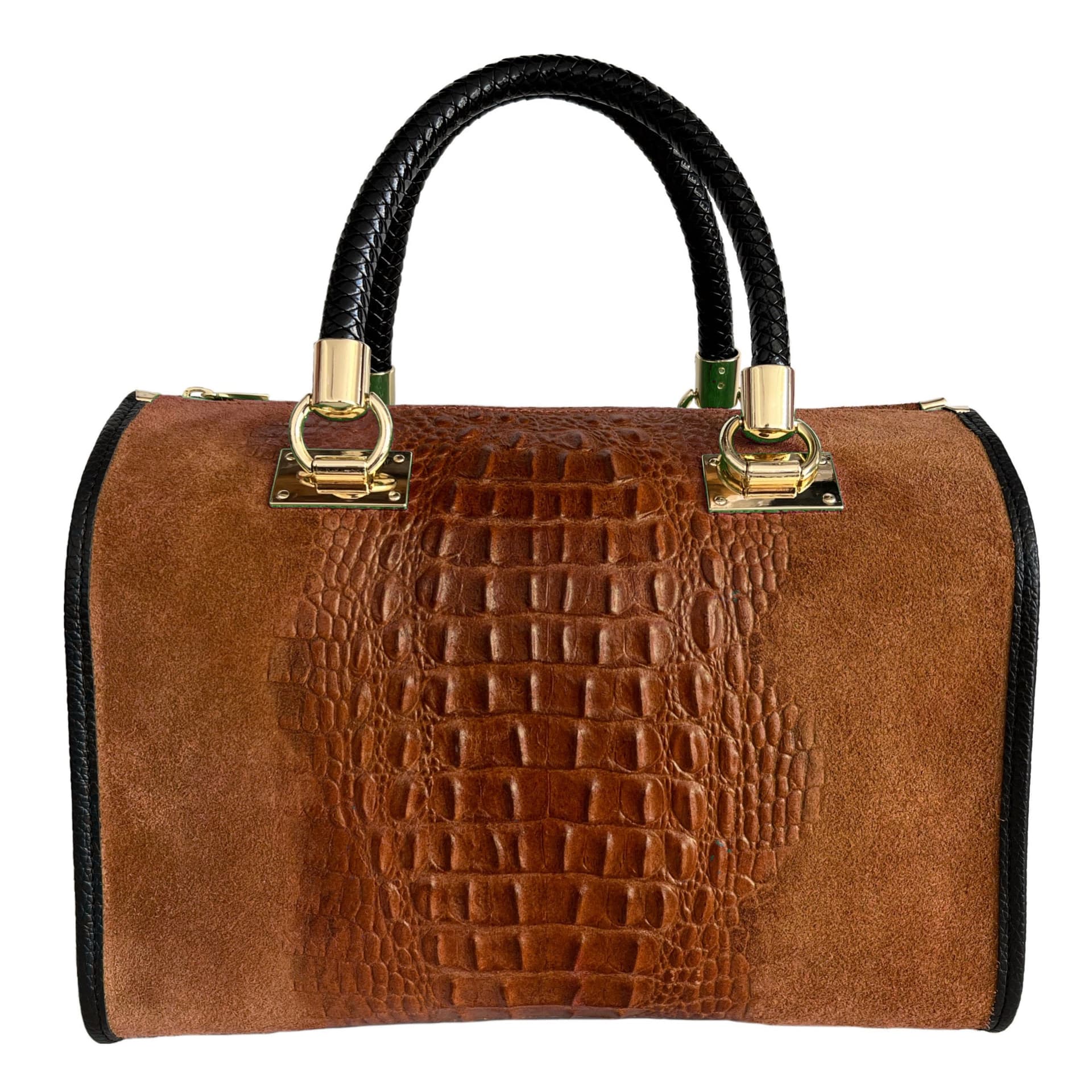 Modarno Borsa donna - borsa a mano in pelle camoscio stampa cocco in Organizer borsa Modarno - Sesto Fiorentino, commercioVirtuoso.it