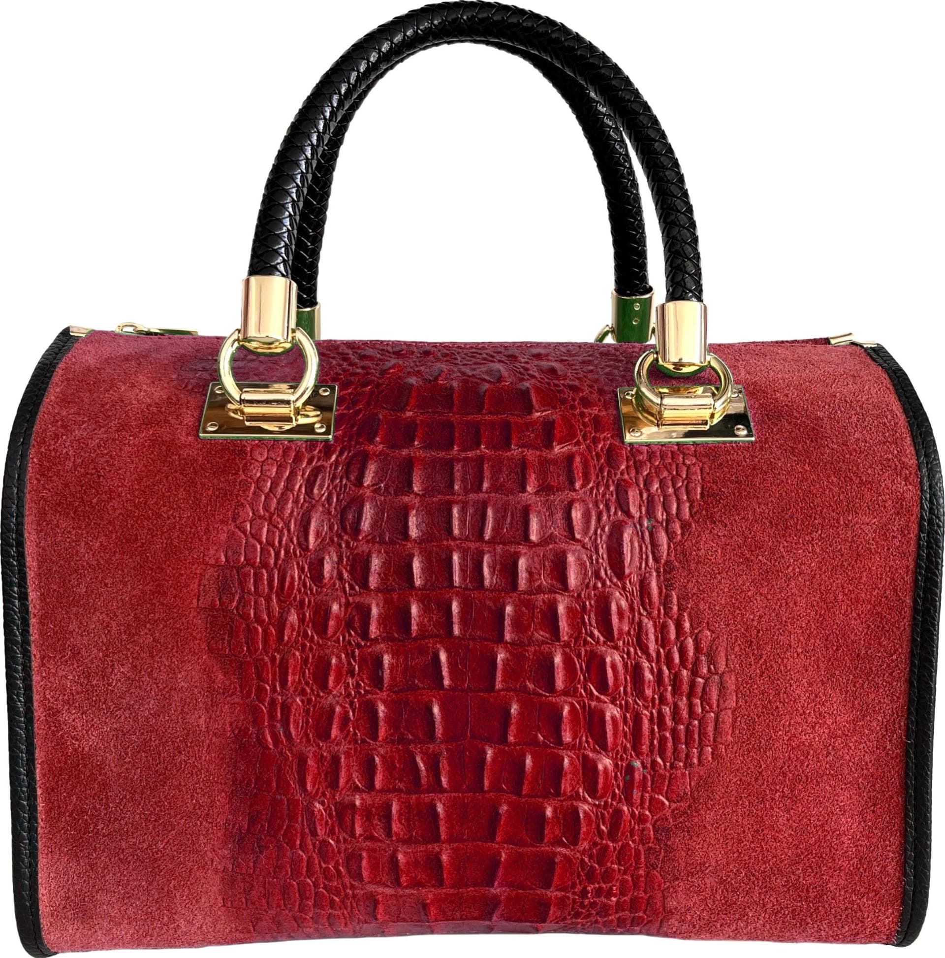 Modarno Borsa donna - borsa a mano in pelle camoscio stampa cocco in Organizer borsa Modarno - Sesto Fiorentino, commercioVirtuoso.it