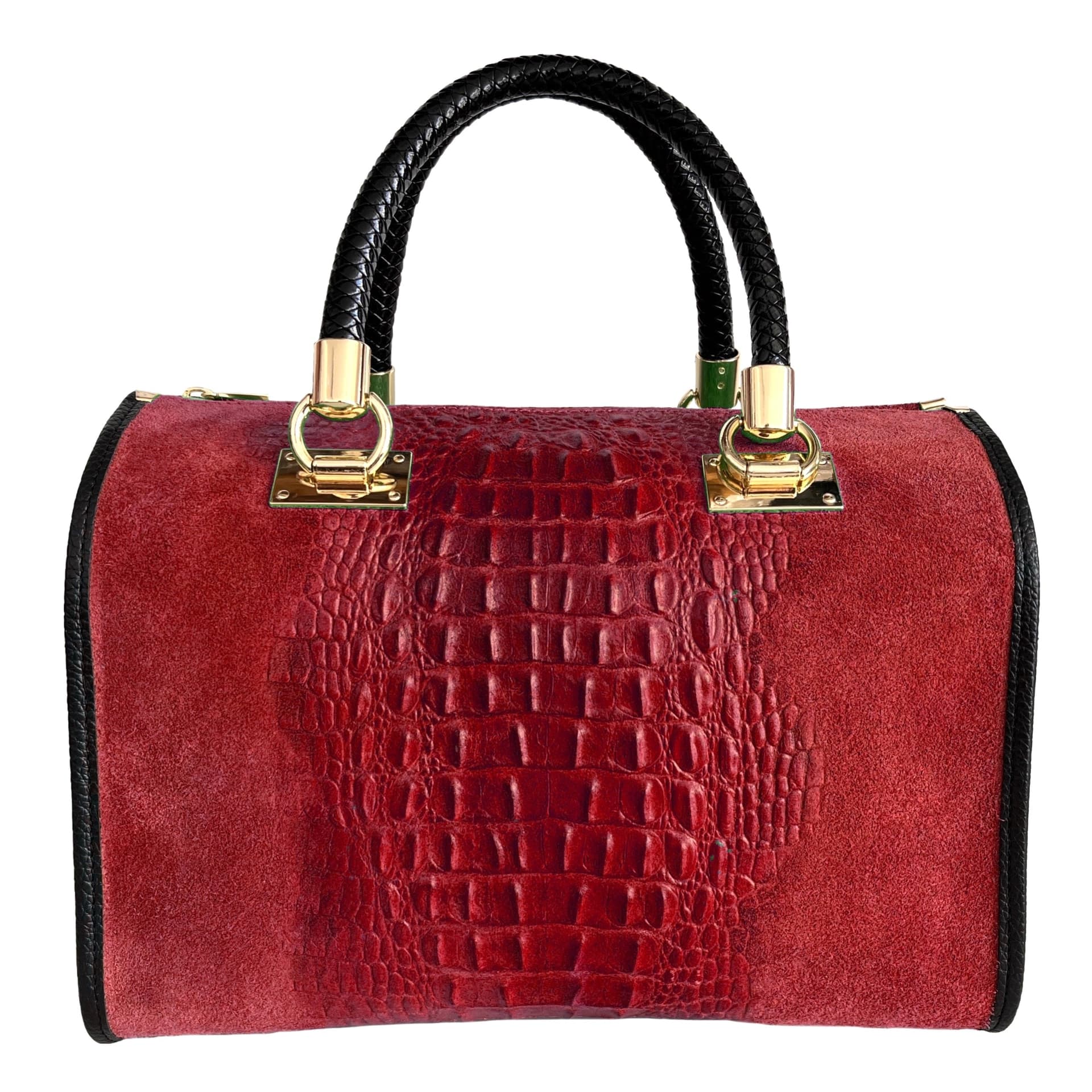 Modarno Borsa donna - borsa a mano in pelle camoscio stampa cocco in Organizer borsa Modarno - Sesto Fiorentino, commercioVirtuoso.it