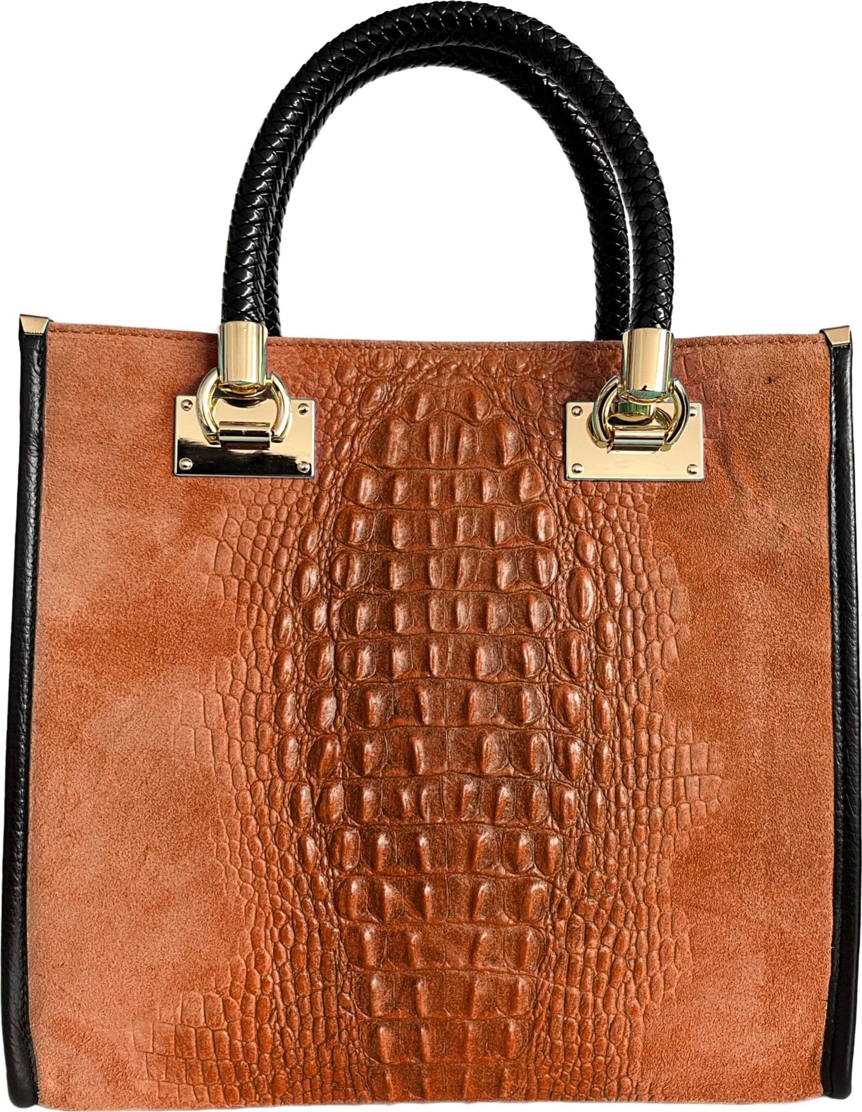 Modarno Borsa donna a tracolla - borsa a mano in pelle camoscio stampa cocco in Organizer borsa Modarno - Sesto Fiorentino, commercioVirtuoso.it