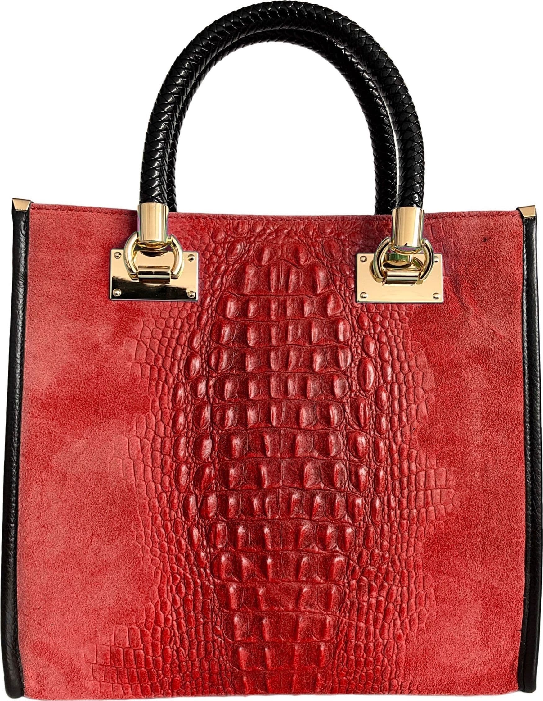 Modarno Borsa donna a tracolla - borsa a mano in pelle camoscio stampa cocco in Organizer borsa Modarno - Sesto Fiorentino, commercioVirtuoso.it