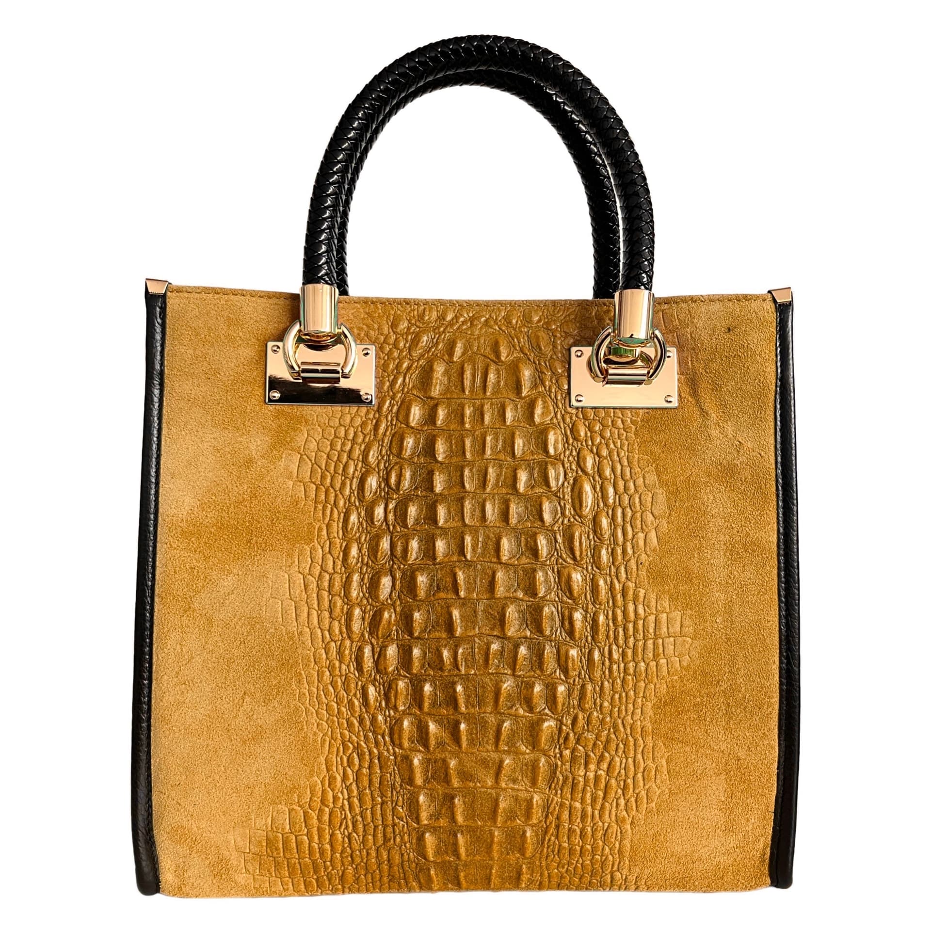 Modarno Borsa donna a tracolla - borsa a mano in pelle camoscio stampa cocco in Organizer borsa Modarno - Sesto Fiorentino, commercioVirtuoso.it