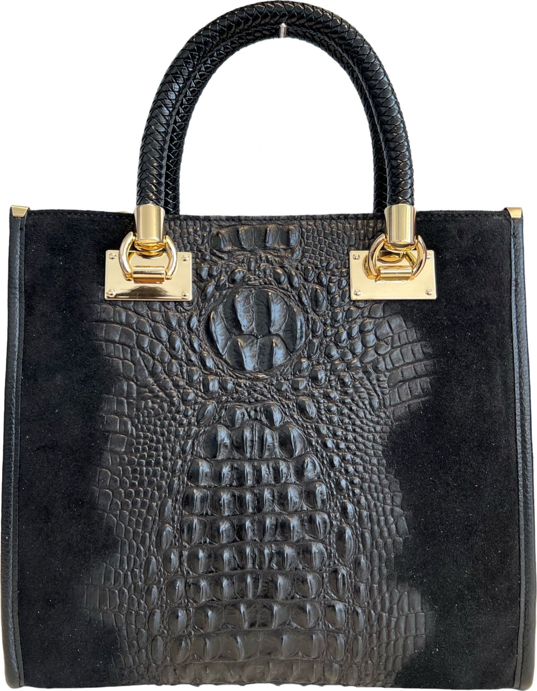 Modarno Borsa donna a tracolla - borsa a mano in pelle camoscio stampa cocco in Organizer borsa Modarno - Sesto Fiorentino, commercioVirtuoso.it