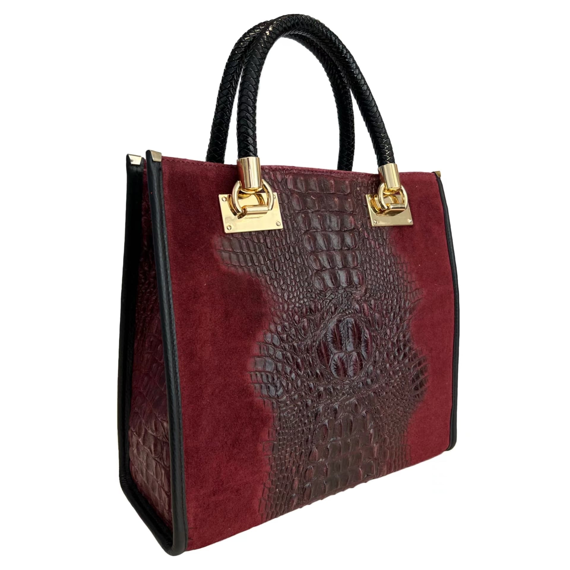 Modarno Borsa donna a tracolla - borsa a mano in pelle camoscio stampa cocco in Organizer borsa Modarno - Sesto Fiorentino, commercioVirtuoso.it