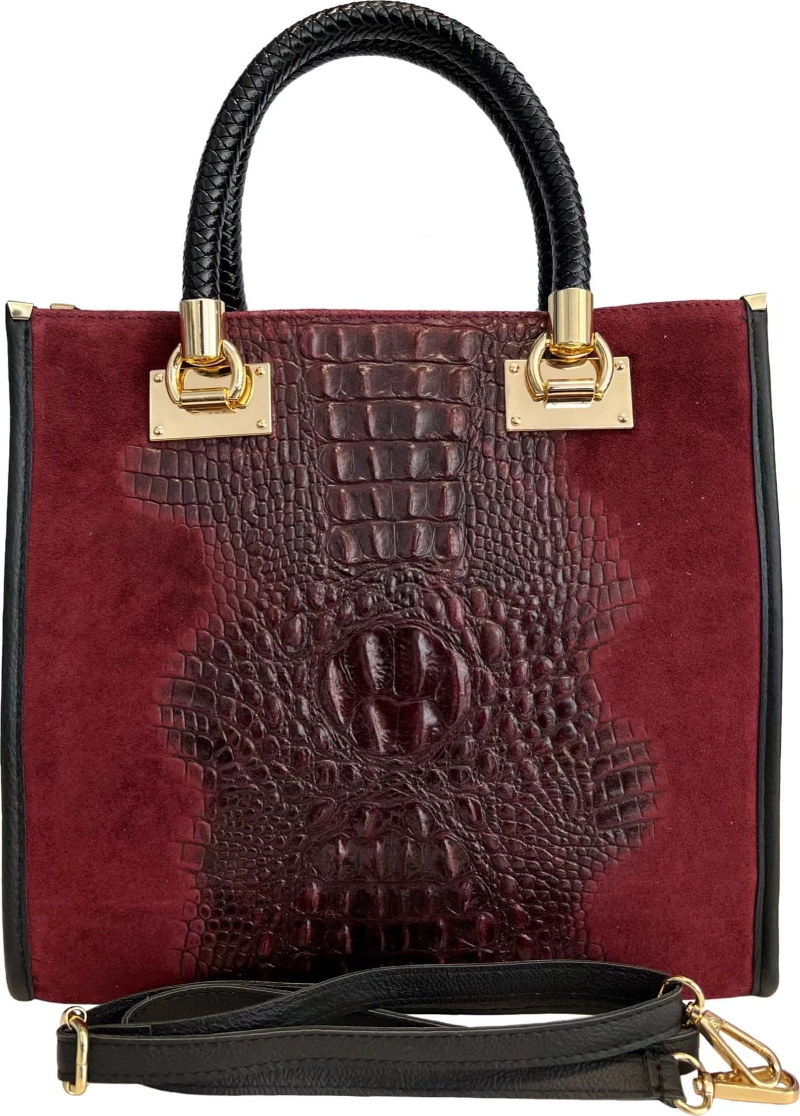 Modarno Borsa donna a tracolla - borsa a mano in pelle camoscio stampa cocco in Organizer borsa Modarno - Sesto Fiorentino, commercioVirtuoso.it