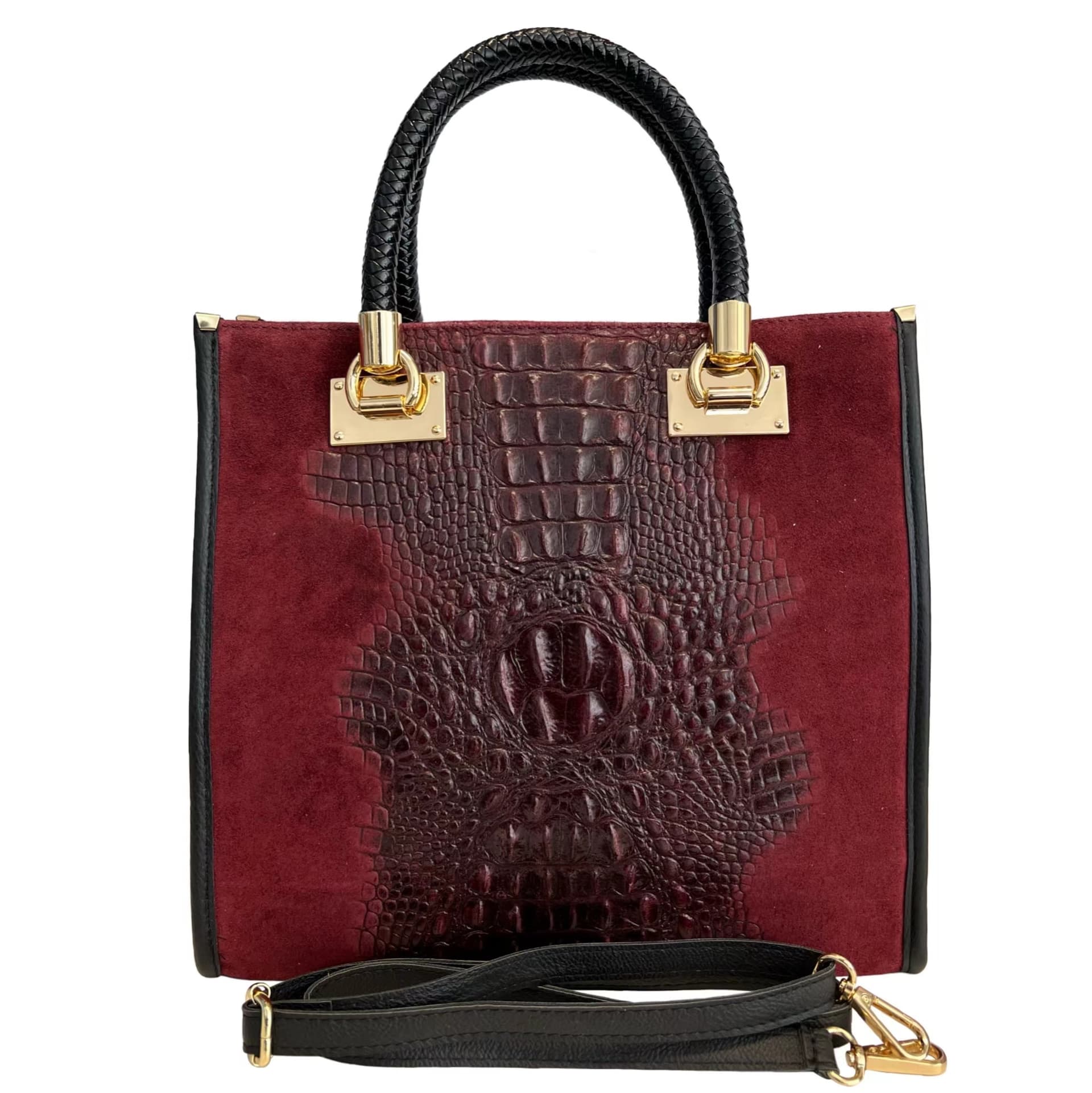Modarno Borsa donna a tracolla - borsa a mano in pelle camoscio stampa cocco in Organizer borsa Modarno - Sesto Fiorentino, commercioVirtuoso.it