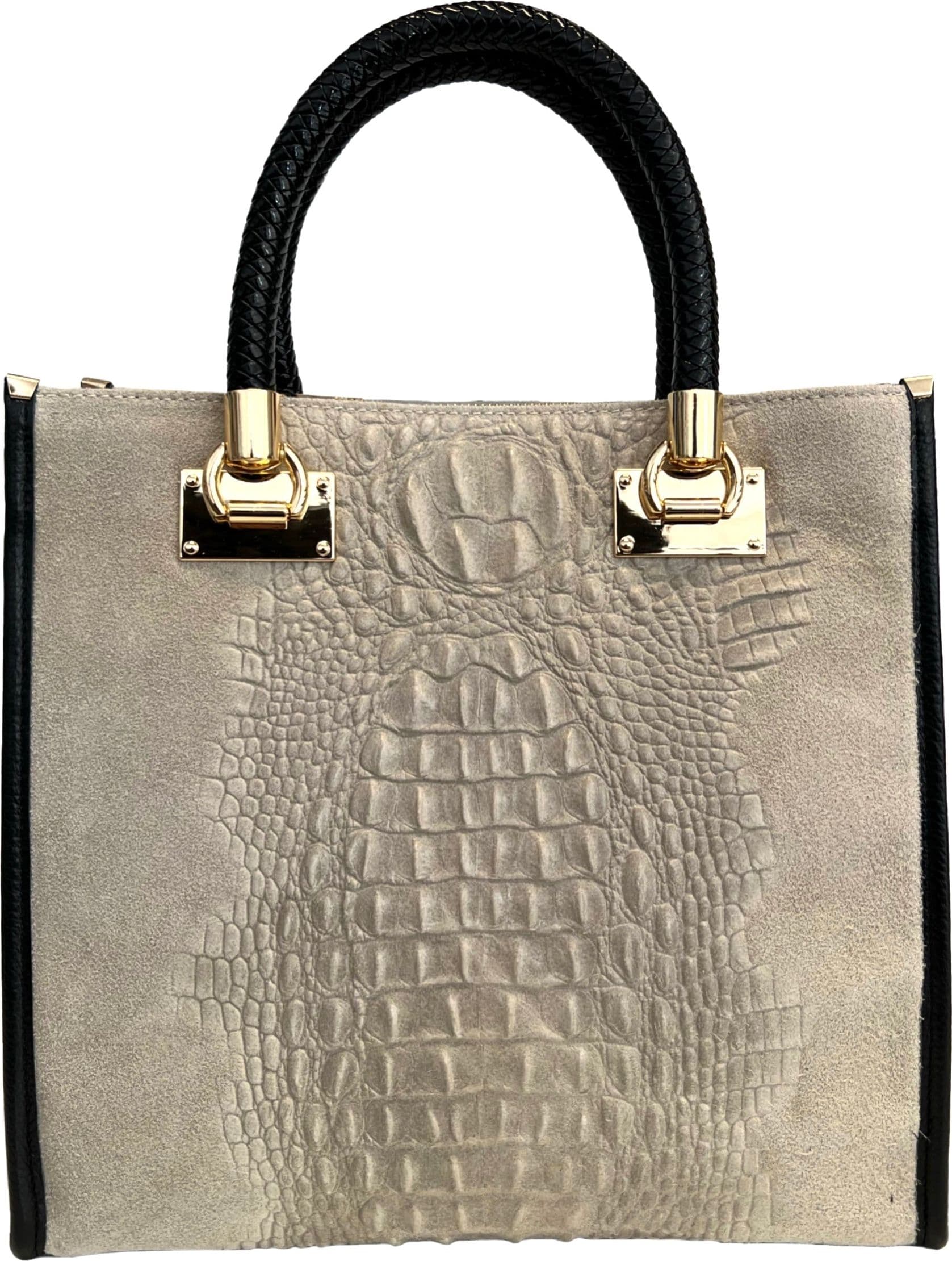 Modarno Borsa donna a tracolla - borsa a mano in pelle camoscio stampa cocco in Organizer borsa Modarno - Sesto Fiorentino, commercioVirtuoso.it