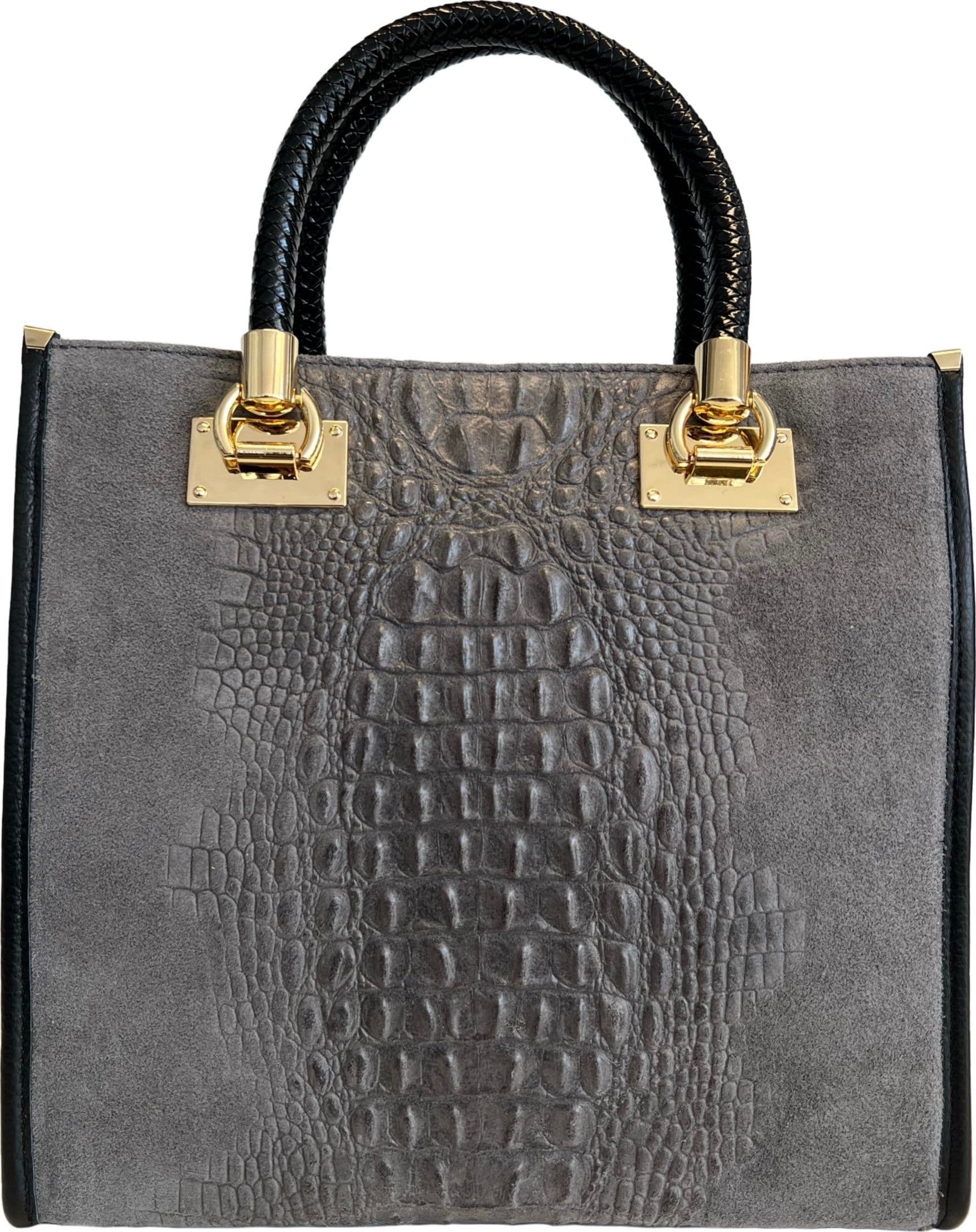 Modarno Borsa donna a tracolla - borsa a mano in pelle camoscio stampa cocco in Organizer borsa Modarno - Sesto Fiorentino, commercioVirtuoso.it