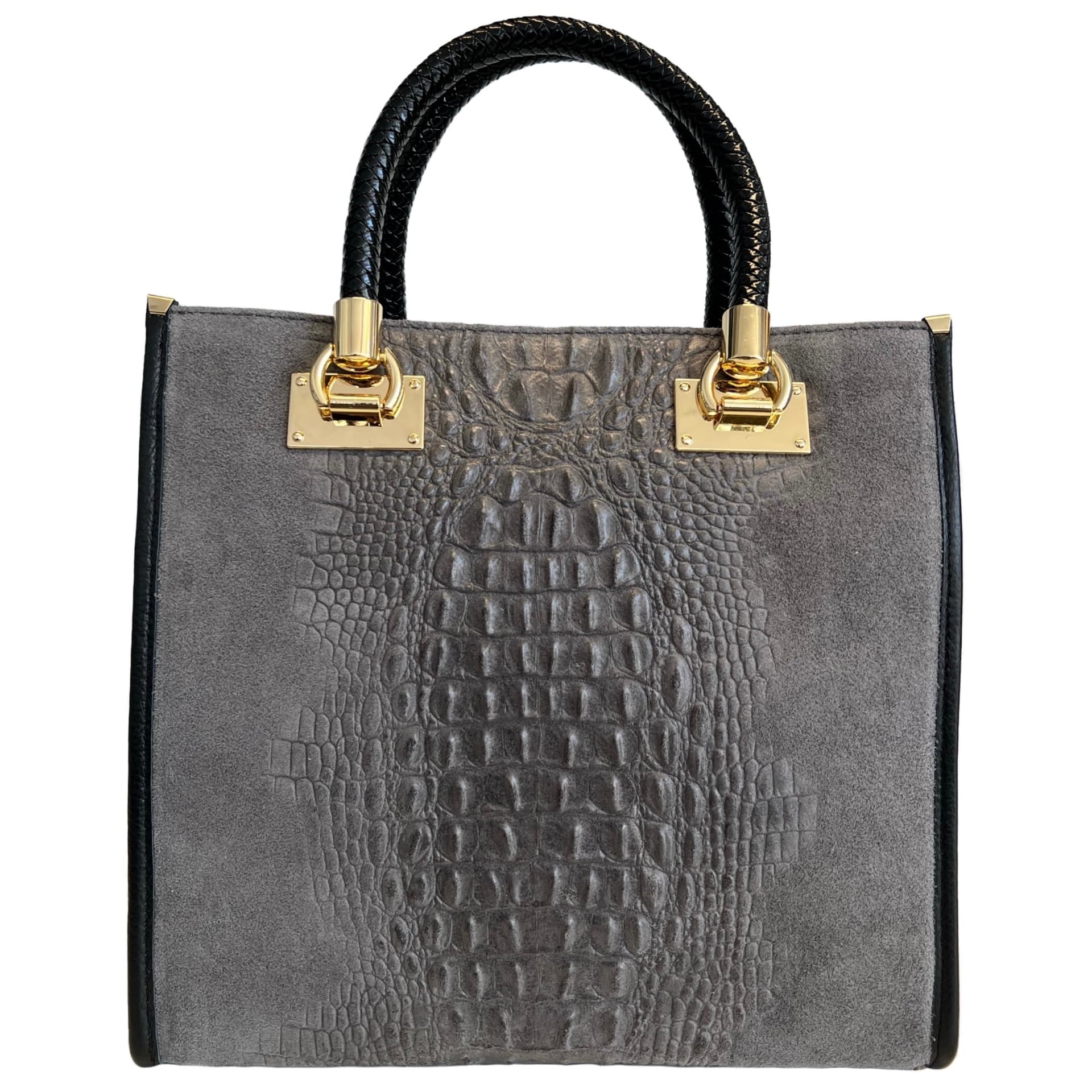 Modarno Borsa donna a tracolla - borsa a mano in pelle camoscio stampa cocco in Organizer borsa Modarno - Sesto Fiorentino, commercioVirtuoso.it