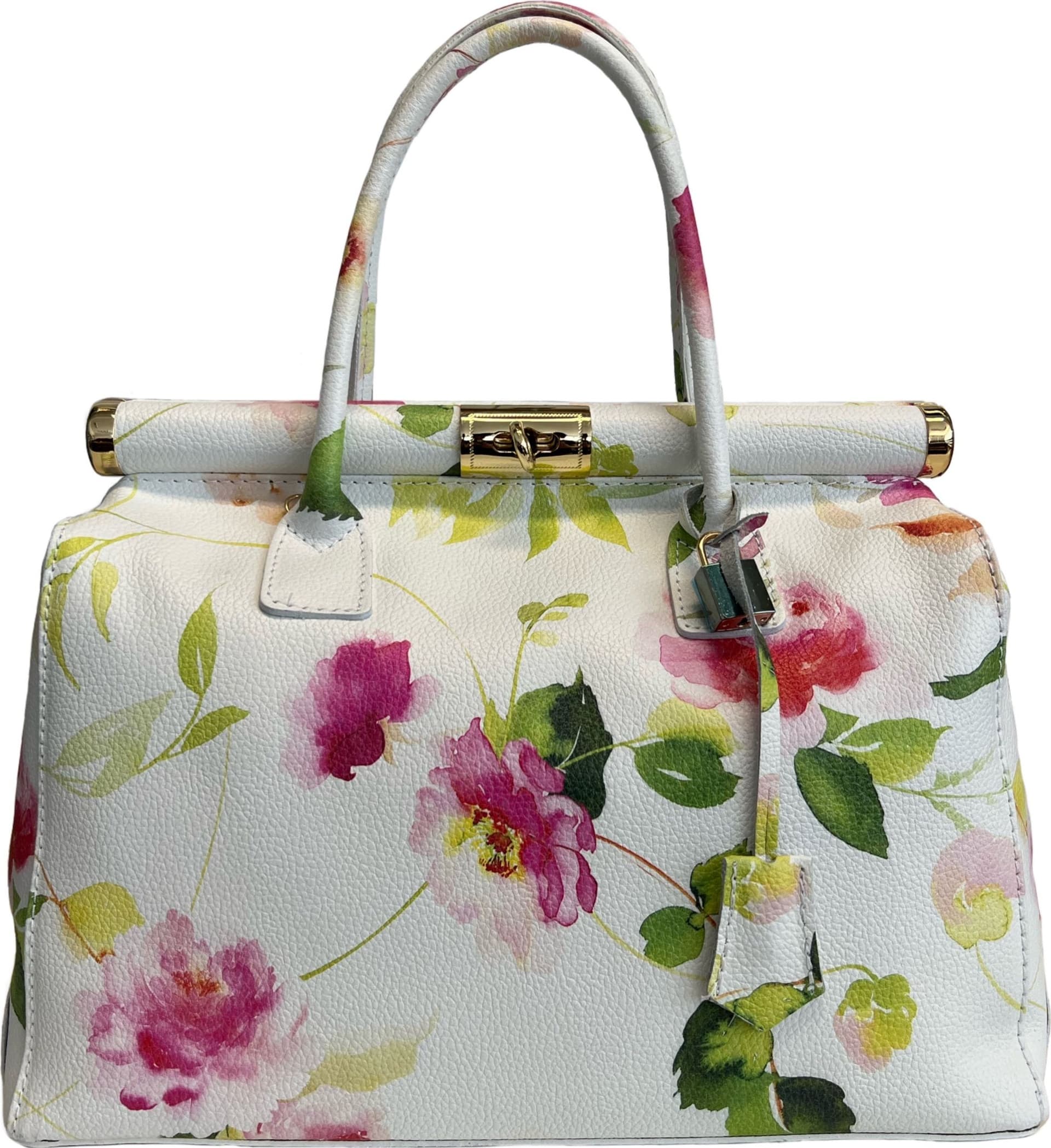 Modarno Handbag Borsa Donna a Mano Pelle con Tracolla Bauletto 35x28x16 cm (Fantasia Fiore) in Organizer borsa Modarno - Sesto Fiorentino, commercioVirtuoso.it