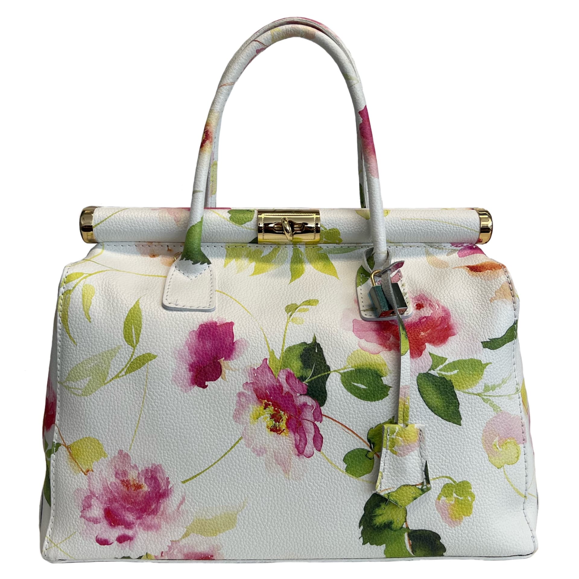 Modarno Handbag Borsa Donna a Mano Pelle con Tracolla Bauletto 35x28x16 cm (Fantasia Fiore) in Organizer borsa Modarno - Sesto Fiorentino, commercioVirtuoso.it