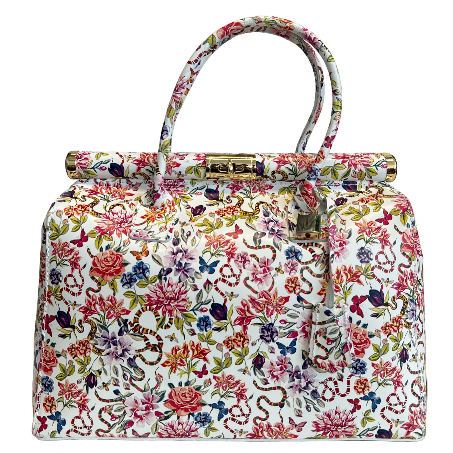 Modarno Handbag Borsa Donna a Mano Pelle con Tracolla Bauletto 35x28x16 cm (Fantasia Fiore) in Organizer borsa Modarno - Sesto Fiorentino, commercioVirtuoso.it