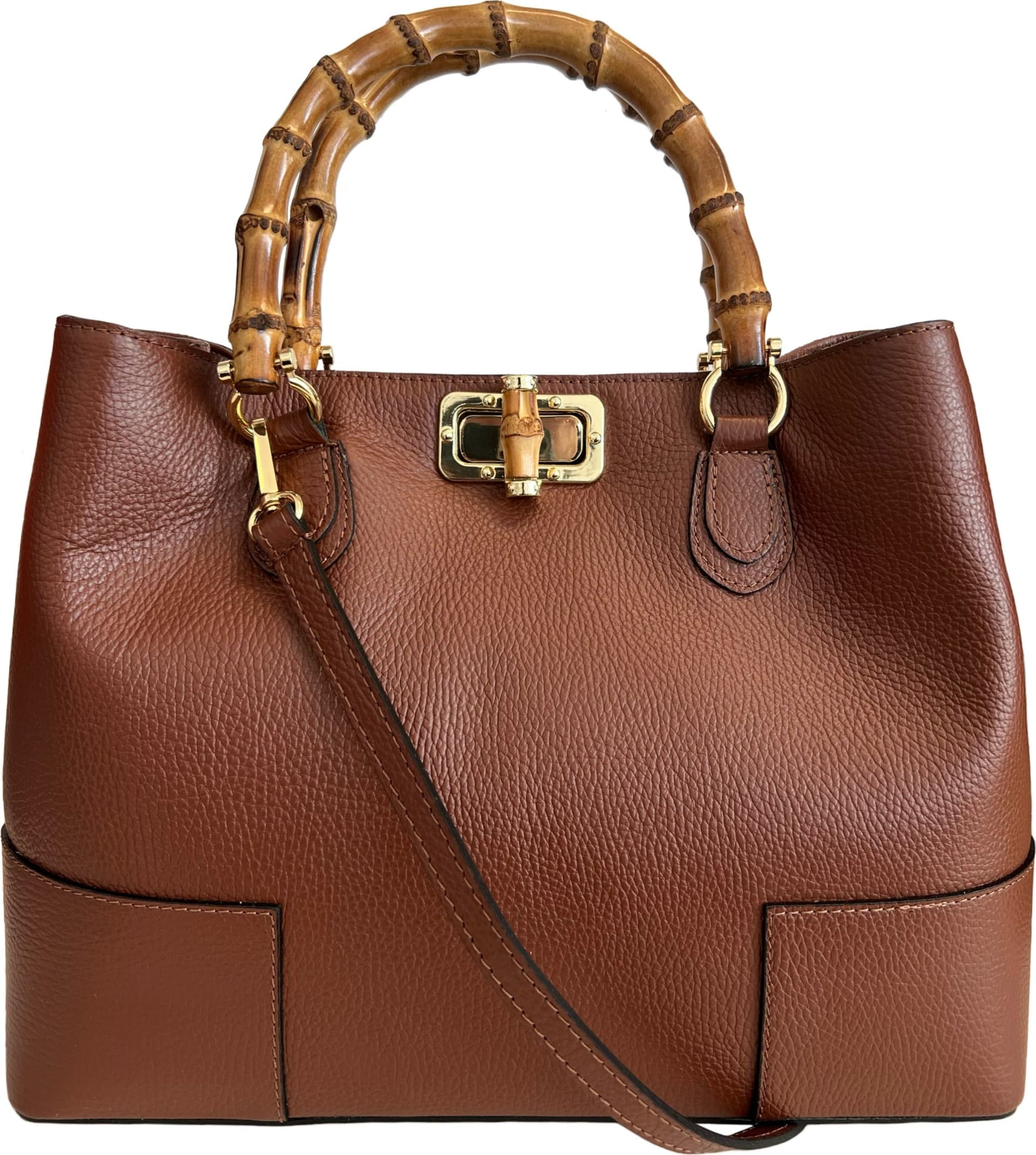 Modarno Borsa Donna in Vera Pelle con manico in vero bambù / Elegante e Minimal / Borsa di lusso Made in Italy in Organizer borsa Modarno - Sesto Fiorentino, commercioVirtuoso.it