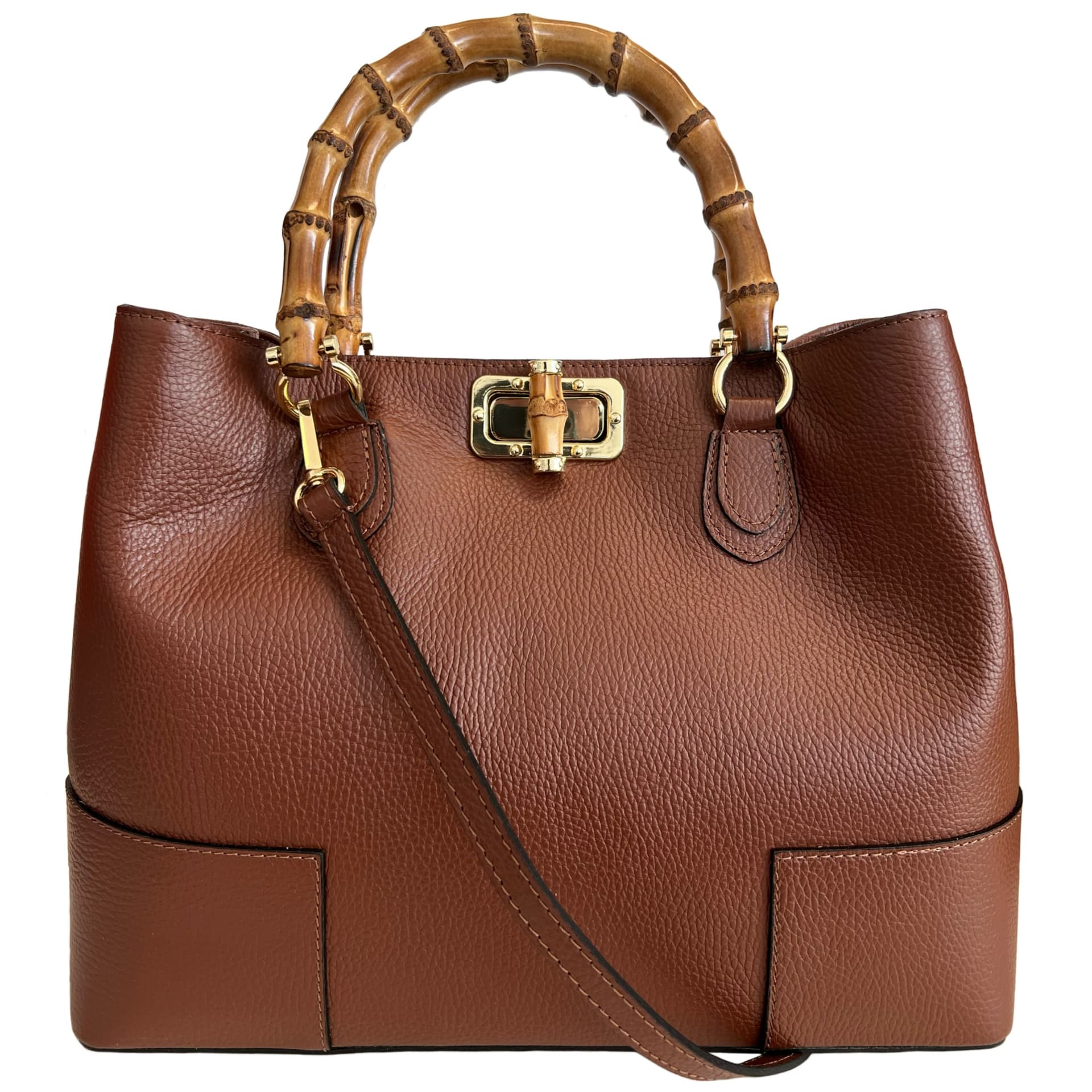 Modarno Borsa Donna in Vera Pelle con manico in vero bambù / Elegante e Minimal / Borsa di lusso Made in Italy in Organizer borsa Modarno - Sesto Fiorentino, commercioVirtuoso.it