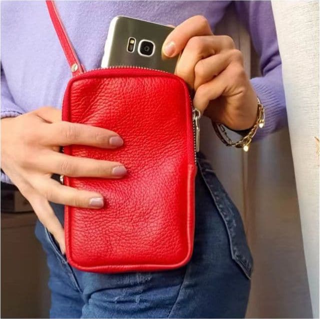 Modarno Piccola Borsa a Tracolla per Cellulare uomo e donna in Vera Pelle 11cm x 2cm x 18cm in Organizer borsa Modarno - Sesto Fiorentino, commercioVirtuoso.it