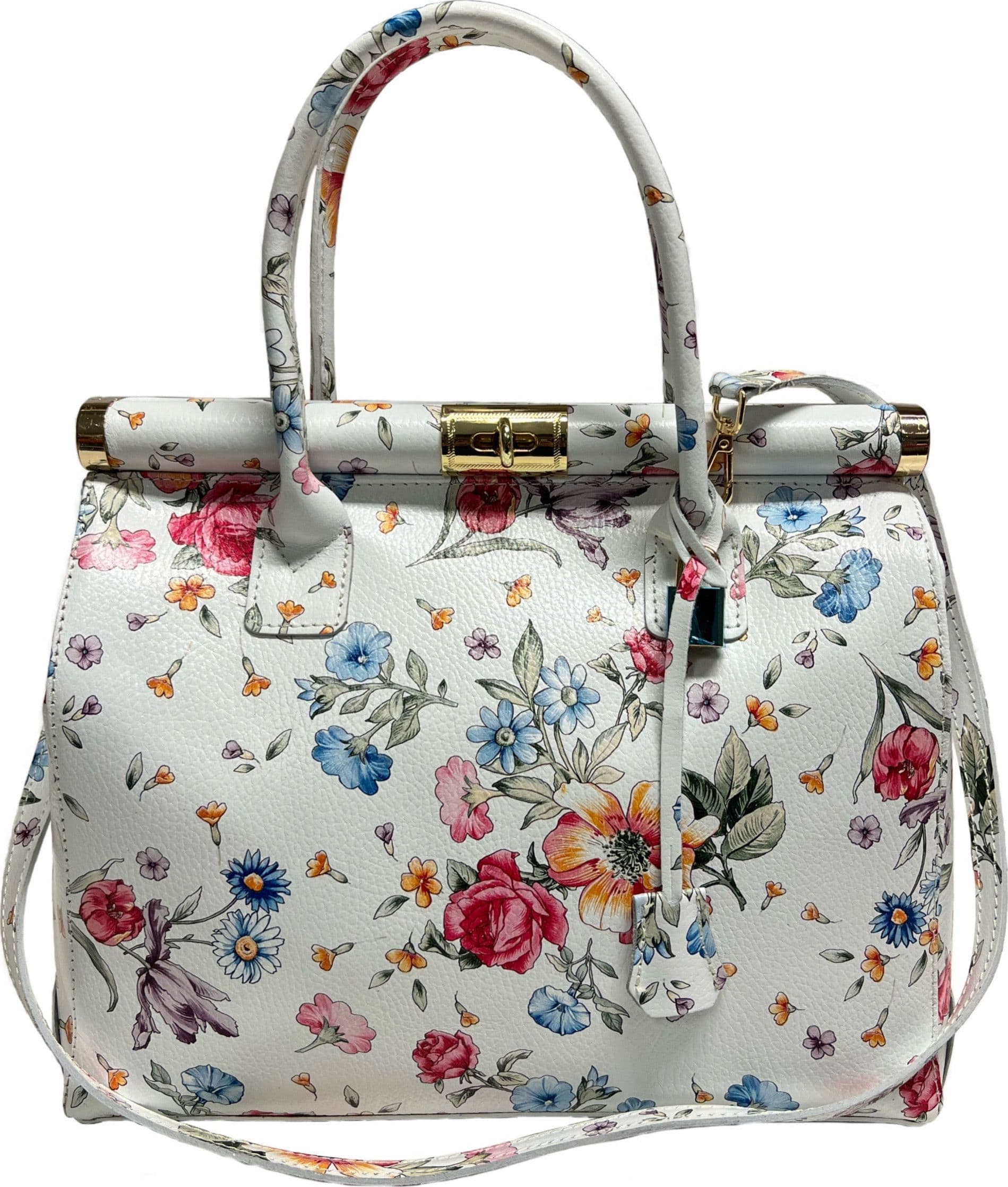 Modarno Handbag Borsa Donna a Mano Pelle con Tracolla Bauletto 35x28x16 cm (Fantasia Fiore) in Organizer borsa Modarno - Sesto Fiorentino, commercioVirtuoso.it