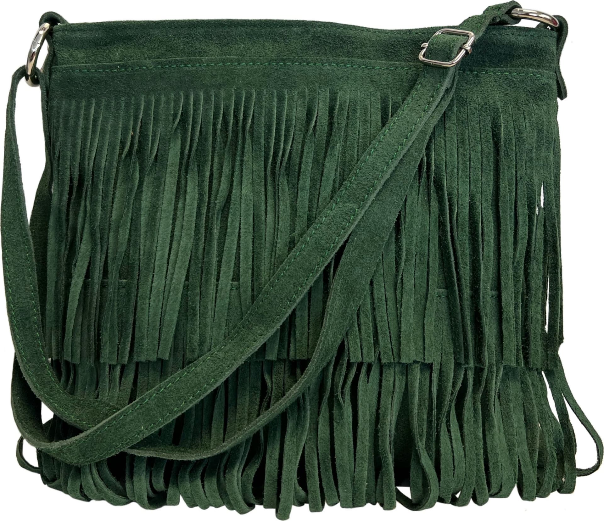 Modarno Borsa a tracolla con frange in camoscio - borsa tracolla donna in pelle scamosciata in Organizer borsa Modarno - Sesto Fiorentino, commercioVirtuoso.it