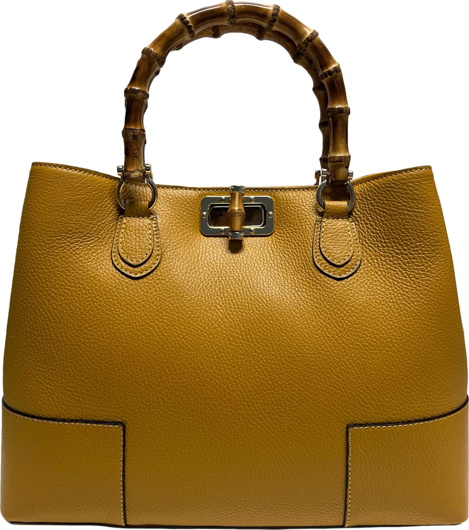Modarno Borsa Donna in Vera Pelle con manico in vero bambù/Elegante e Minimal/Borsa di lusso Made in Italy in Organizer borsa Modarno - Sesto Fiorentino, commercioVirtuoso.it