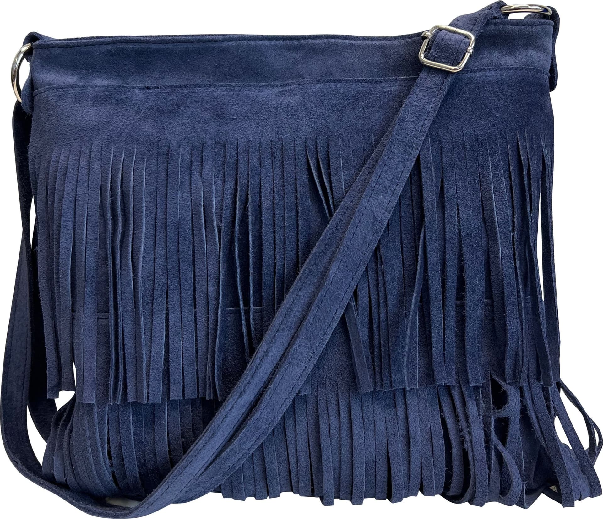 Modarno Borsa a tracolla con frange in camoscio - borsa tracolla donna in pelle scamosciata in Organizer borsa Modarno - Sesto Fiorentino, commercioVirtuoso.it