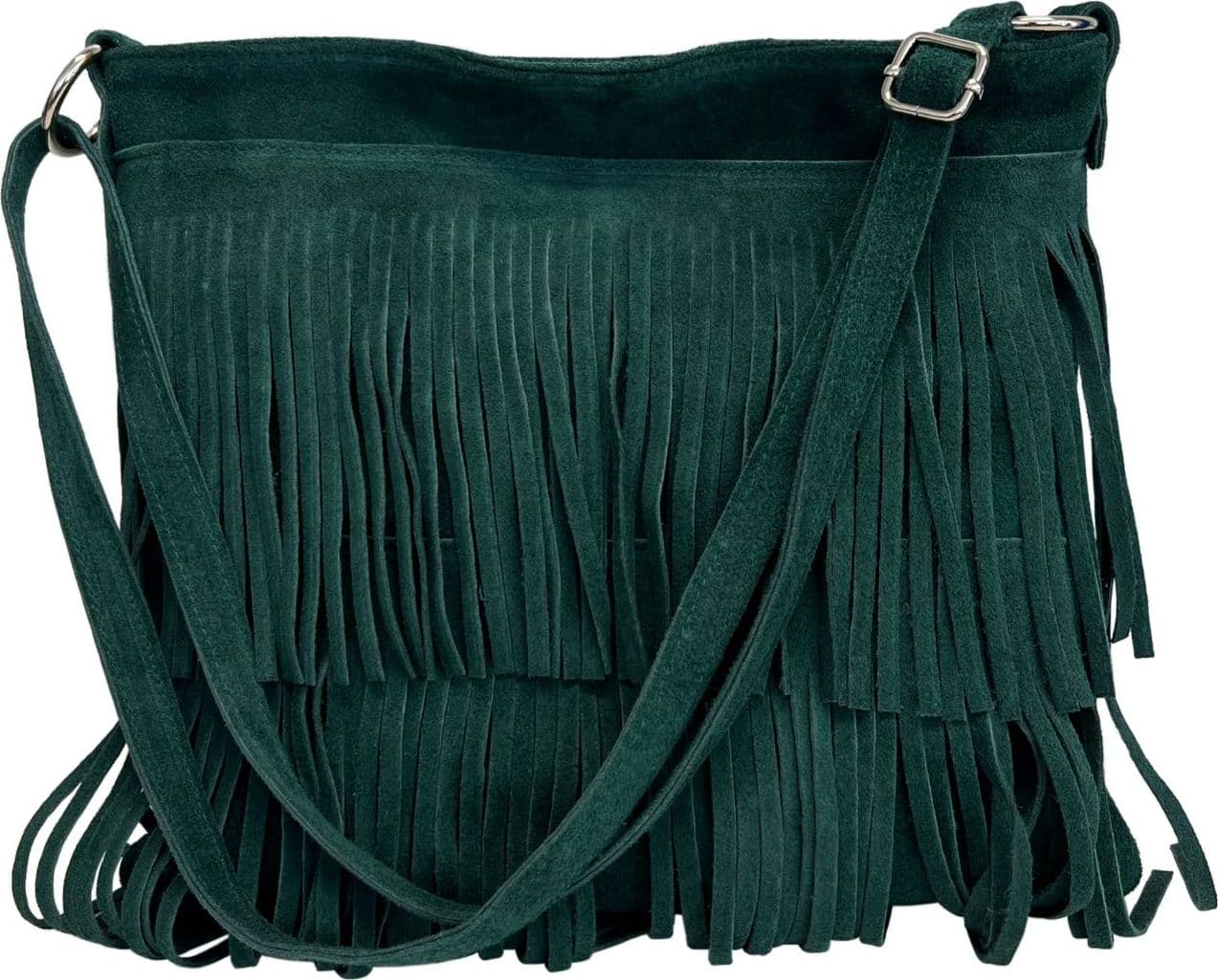 Modarno Borsa a tracolla con frange in camoscio - borsa tracolla donna in pelle scamosciata in Organizer borsa Modarno - Sesto Fiorentino, commercioVirtuoso.it