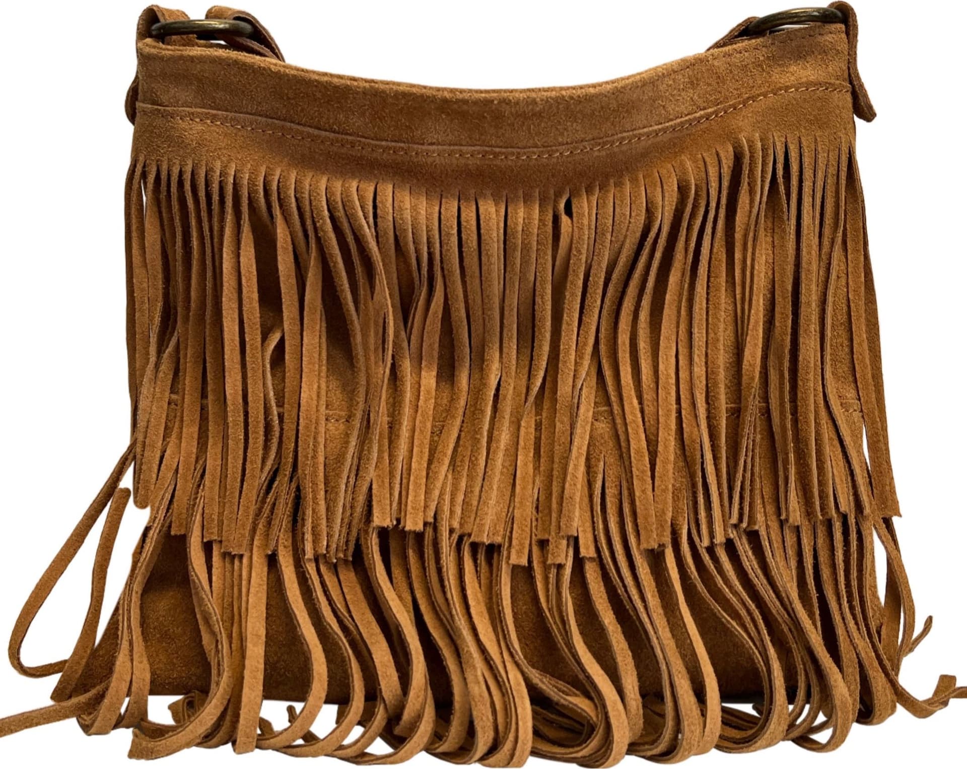 Modarno Borsa a tracolla con frange in camoscio - borsa tracolla donna in pelle scamosciata in Organizer borsa Modarno - Sesto Fiorentino, commercioVirtuoso.it