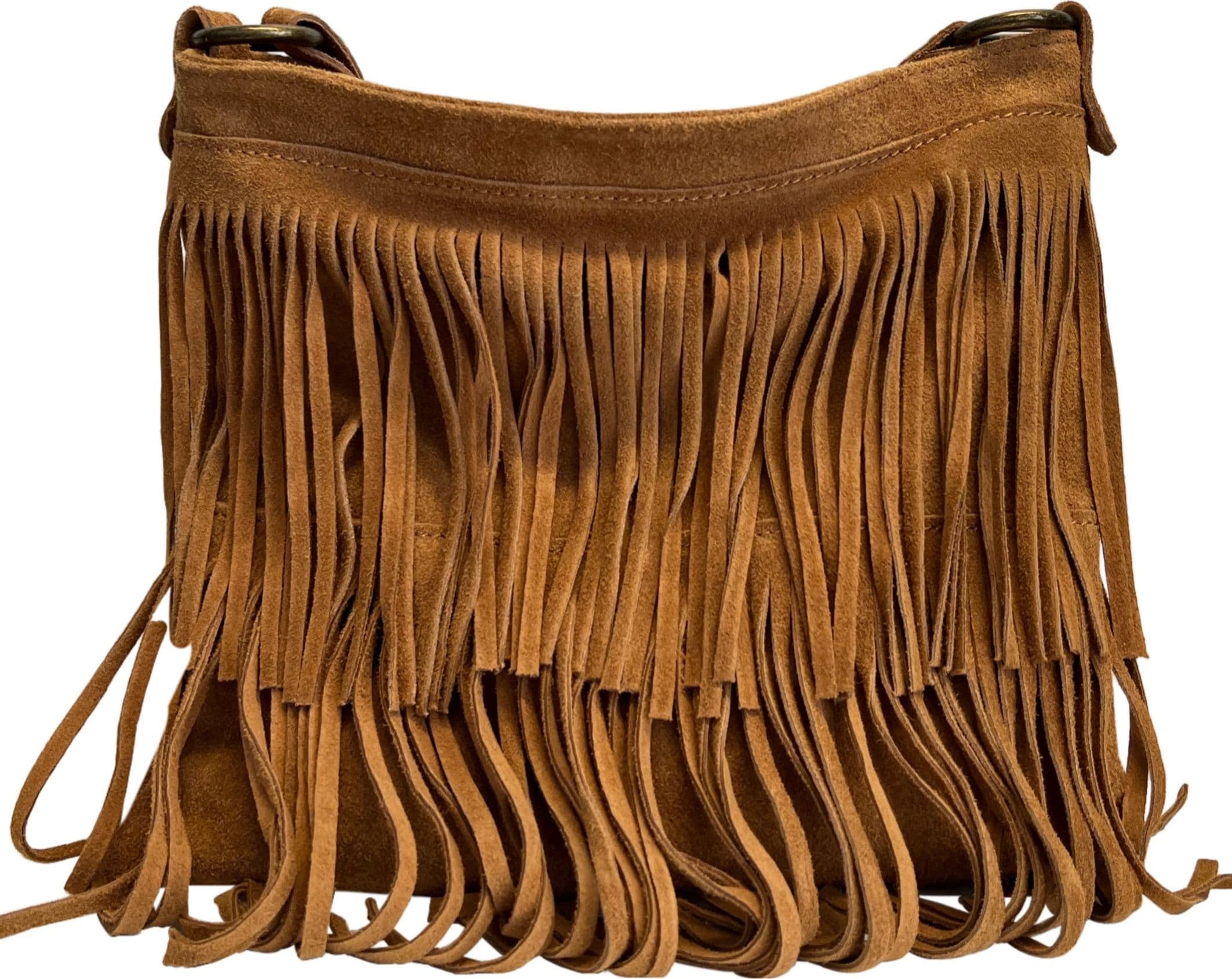 Modarno Borsa a tracolla con frange in camoscio - borsa tracolla donna in pelle scamosciata in Organizer borsa Modarno - Sesto Fiorentino, commercioVirtuoso.it