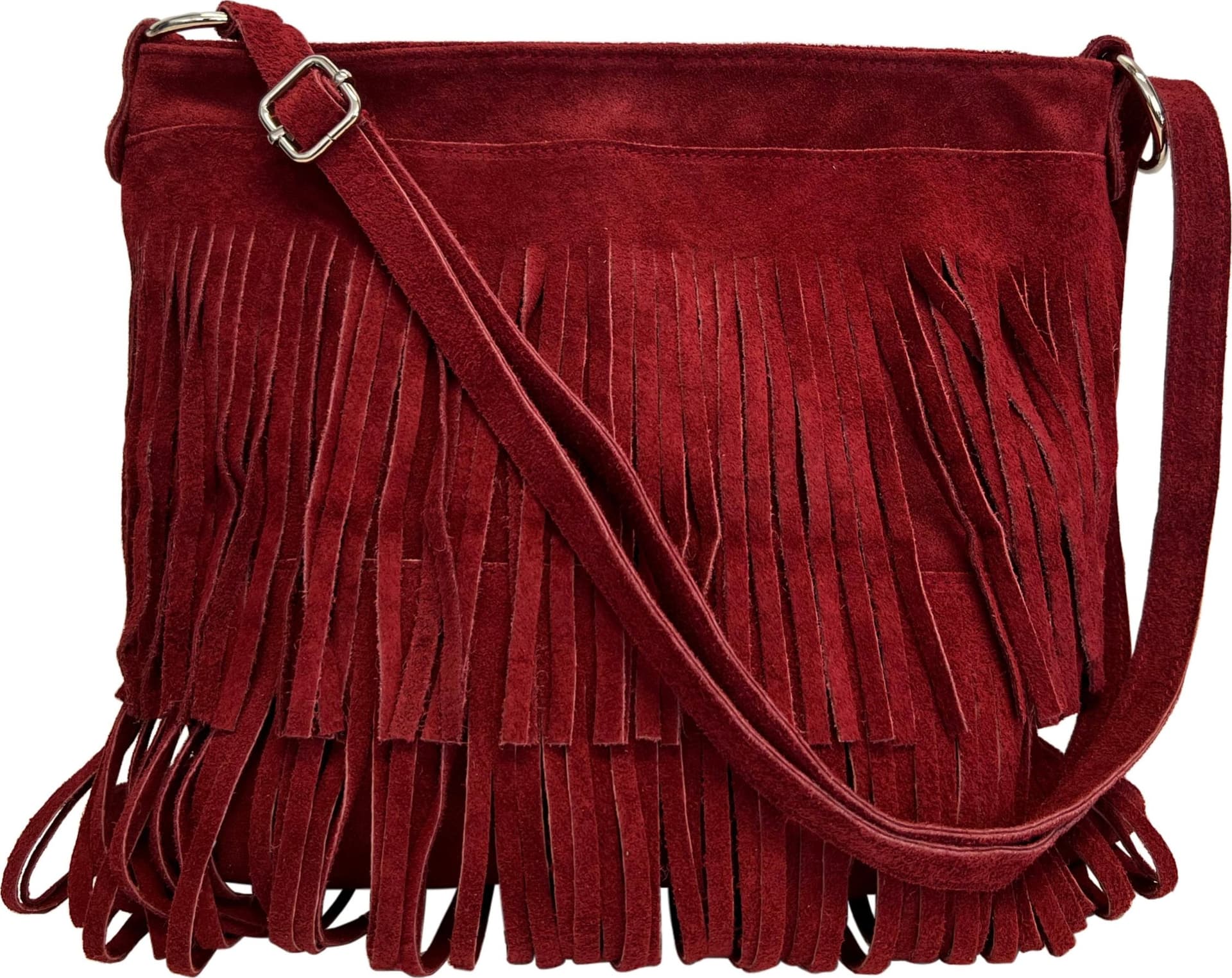 Modarno Borsa a tracolla con frange in camoscio - borsa tracolla donna in pelle scamosciata in Organizer borsa Modarno - Sesto Fiorentino, commercioVirtuoso.it