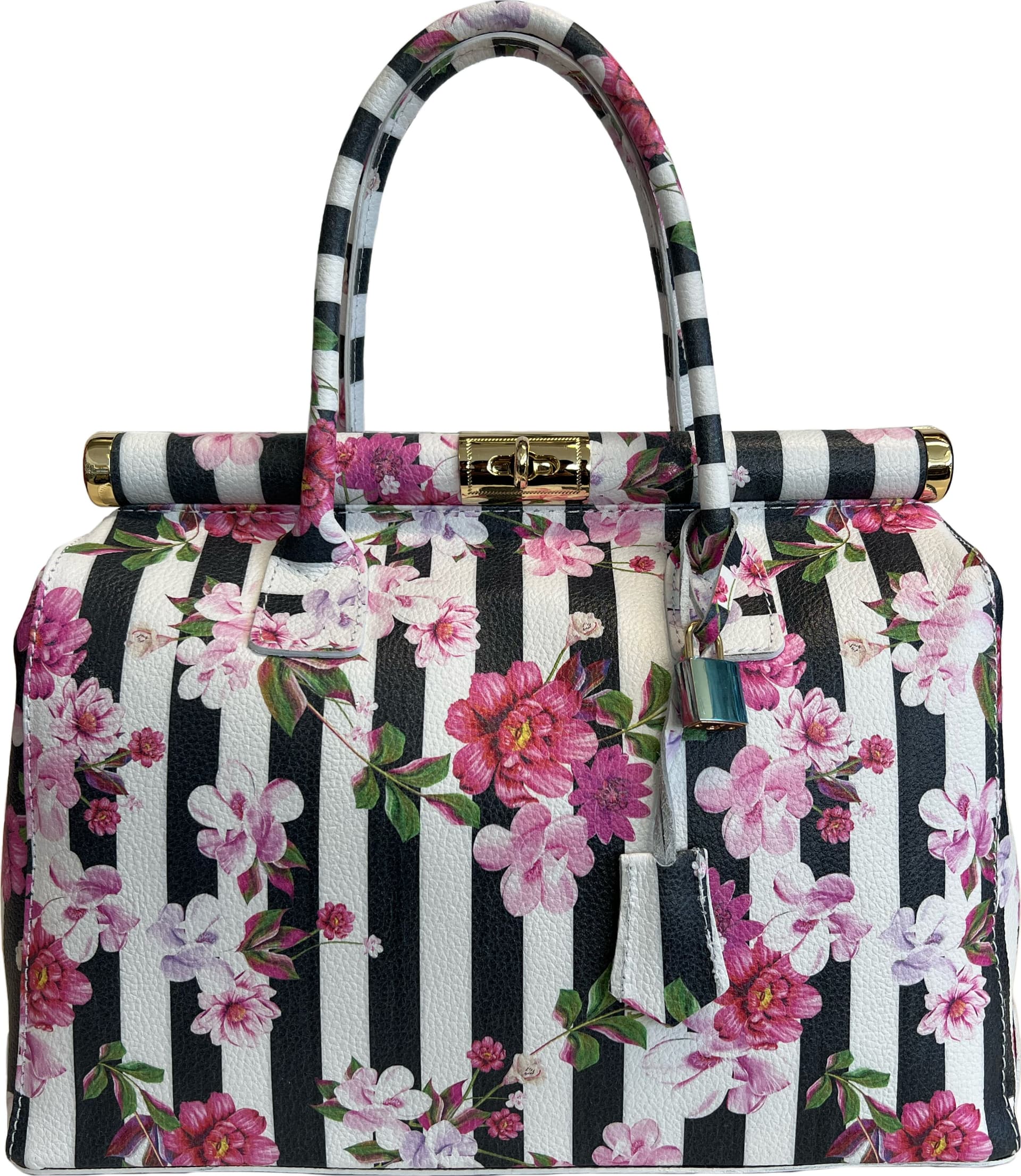 Modarno Handbag Borsa Donna a Mano Pelle con Tracolla Bauletto 35x28x16 cm (Fantasia Fiore) in Organizer borsa Modarno - Sesto Fiorentino, commercioVirtuoso.it
