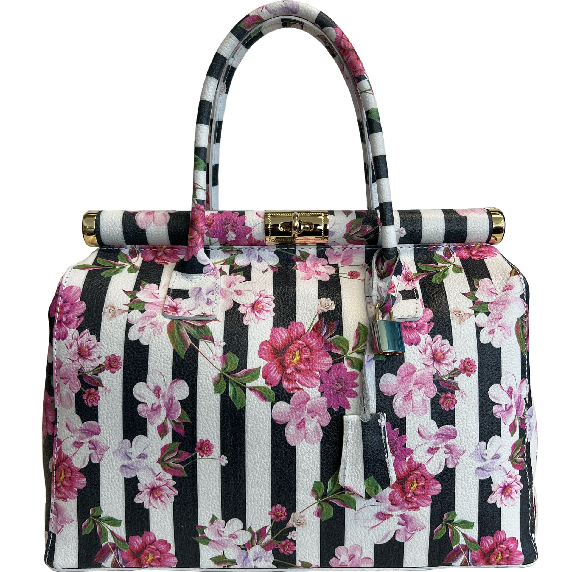 Modarno Handbag Borsa Donna a Mano Pelle con Tracolla Bauletto 35x28x16 cm (Fantasia Fiore) in Organizer borsa Modarno - Sesto Fiorentino, commercioVirtuoso.it