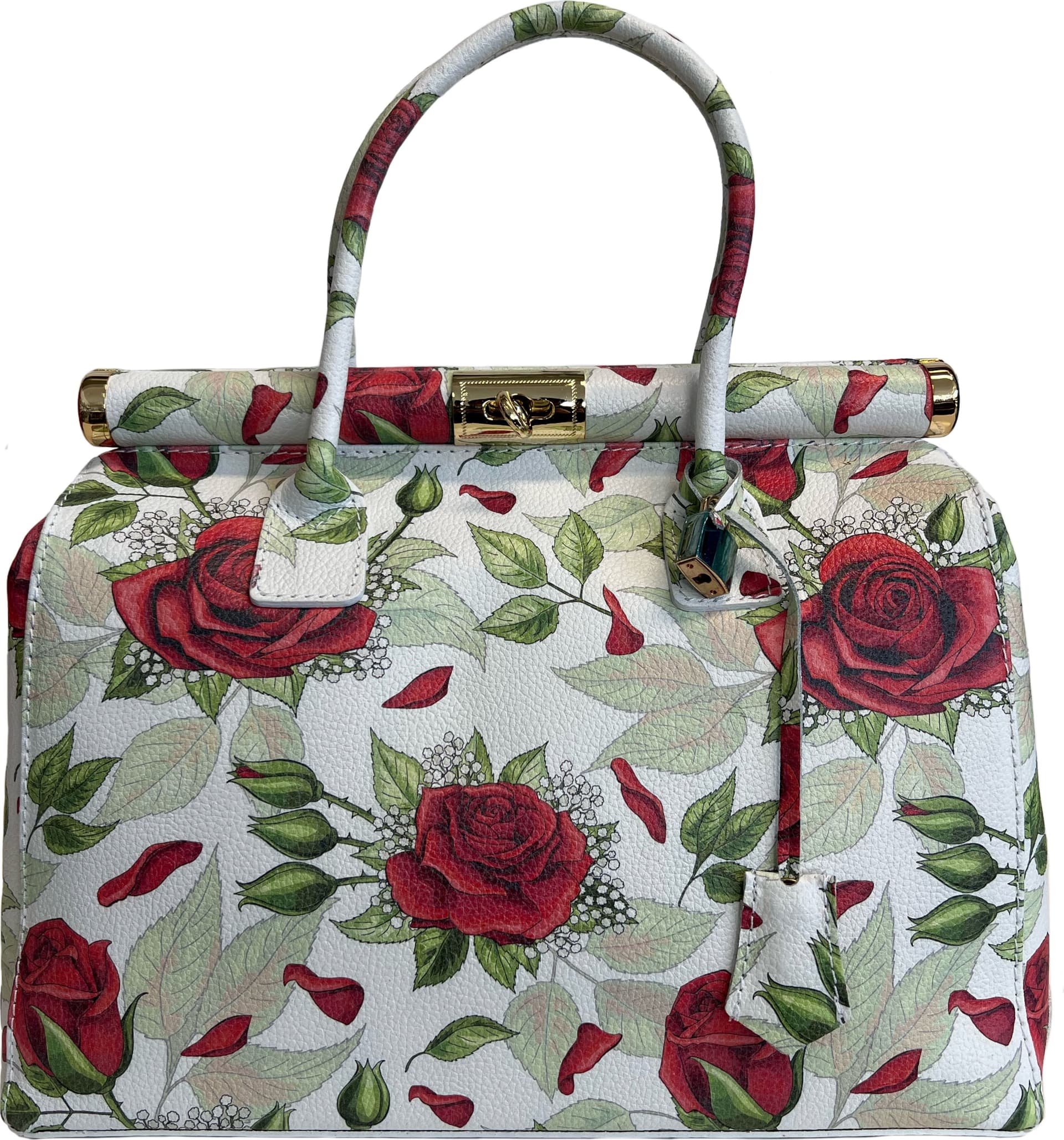 Modarno Handbag Borsa Donna a Mano Pelle con Tracolla Bauletto 35x28x16 cm (Fantasia Fiore) in Organizer borsa Modarno - Sesto Fiorentino, commercioVirtuoso.it