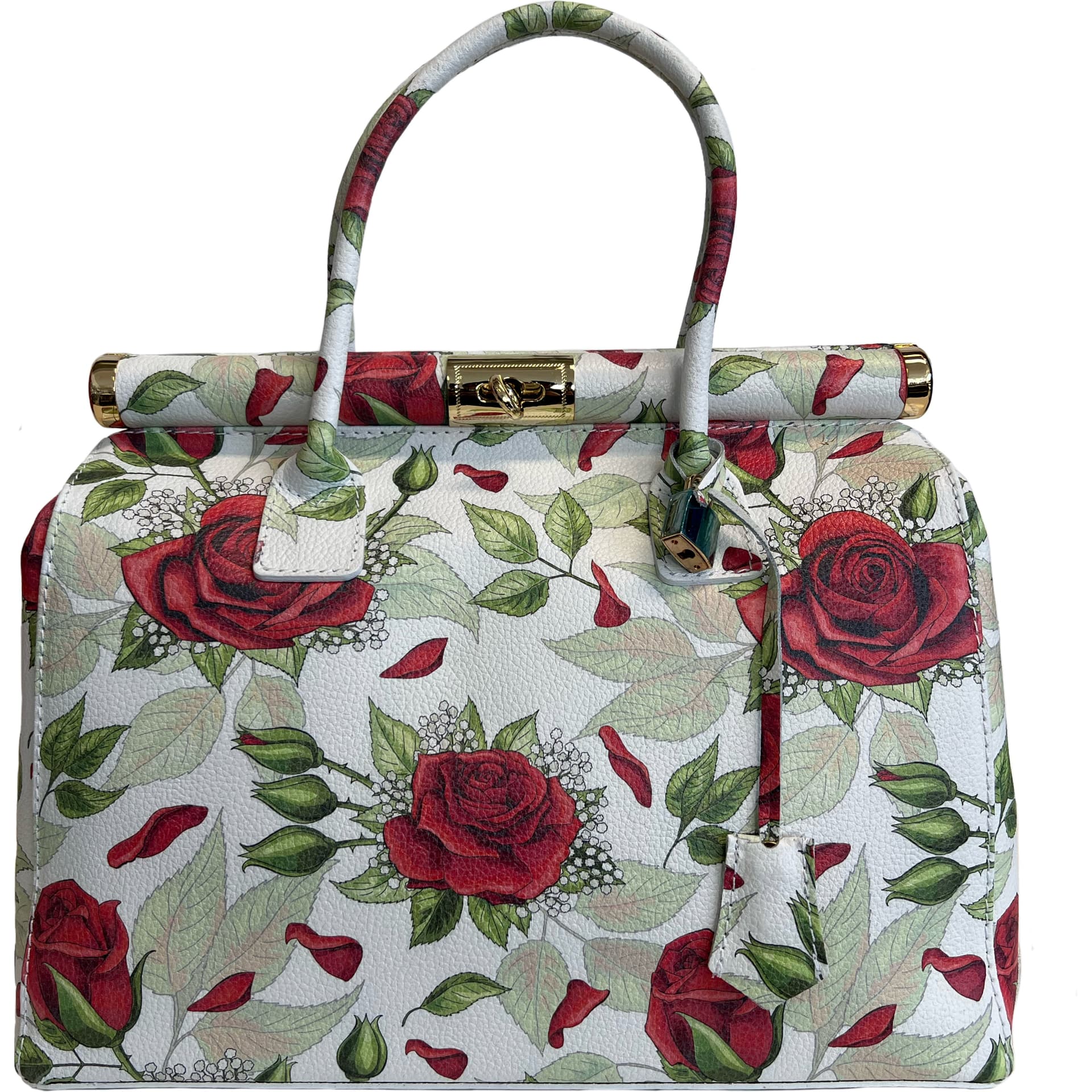 Modarno Handbag Borsa Donna a Mano Pelle con Tracolla Bauletto 35x28x16 cm (Fantasia Fiore) in Organizer borsa Modarno - Sesto Fiorentino, commercioVirtuoso.it