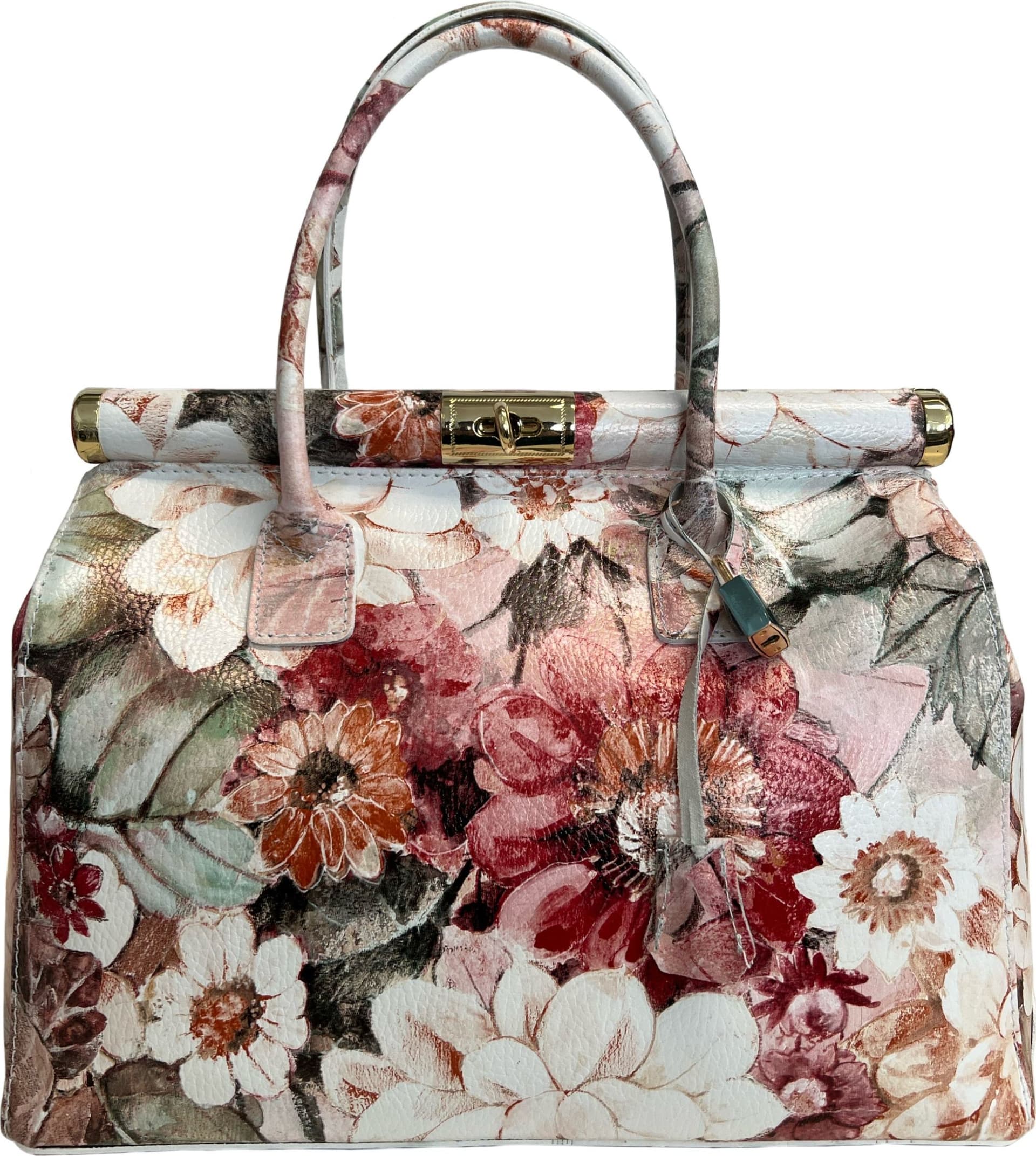 Modarno Handbag Borsa Donna a Mano Pelle con Tracolla Bauletto 35x28x16 cm (Fantasia Fiore) in Organizer borsa Modarno - Sesto Fiorentino, commercioVirtuoso.it