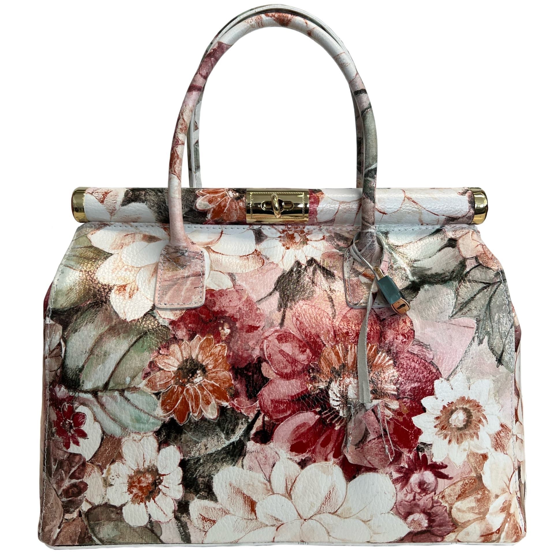 Modarno Handbag Borsa Donna a Mano Pelle con Tracolla Bauletto 35x28x16 cm (Fantasia Fiore) in Organizer borsa Modarno - Sesto Fiorentino, commercioVirtuoso.it