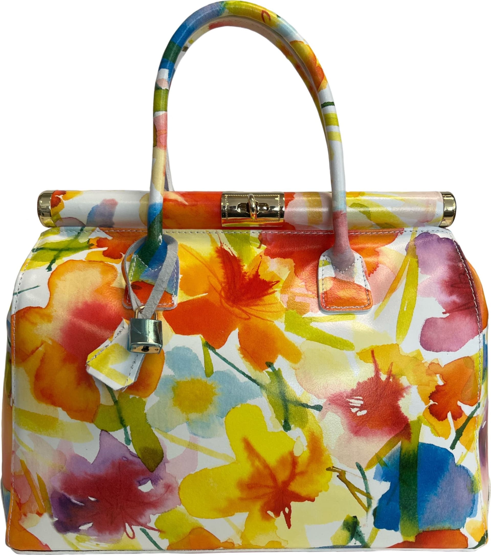 Modarno Handbag Borsa Donna a Mano Pelle con Tracolla Bauletto 35x28x16 cm (Fantasia Fiore) in Organizer borsa Modarno - Sesto Fiorentino, commercioVirtuoso.it