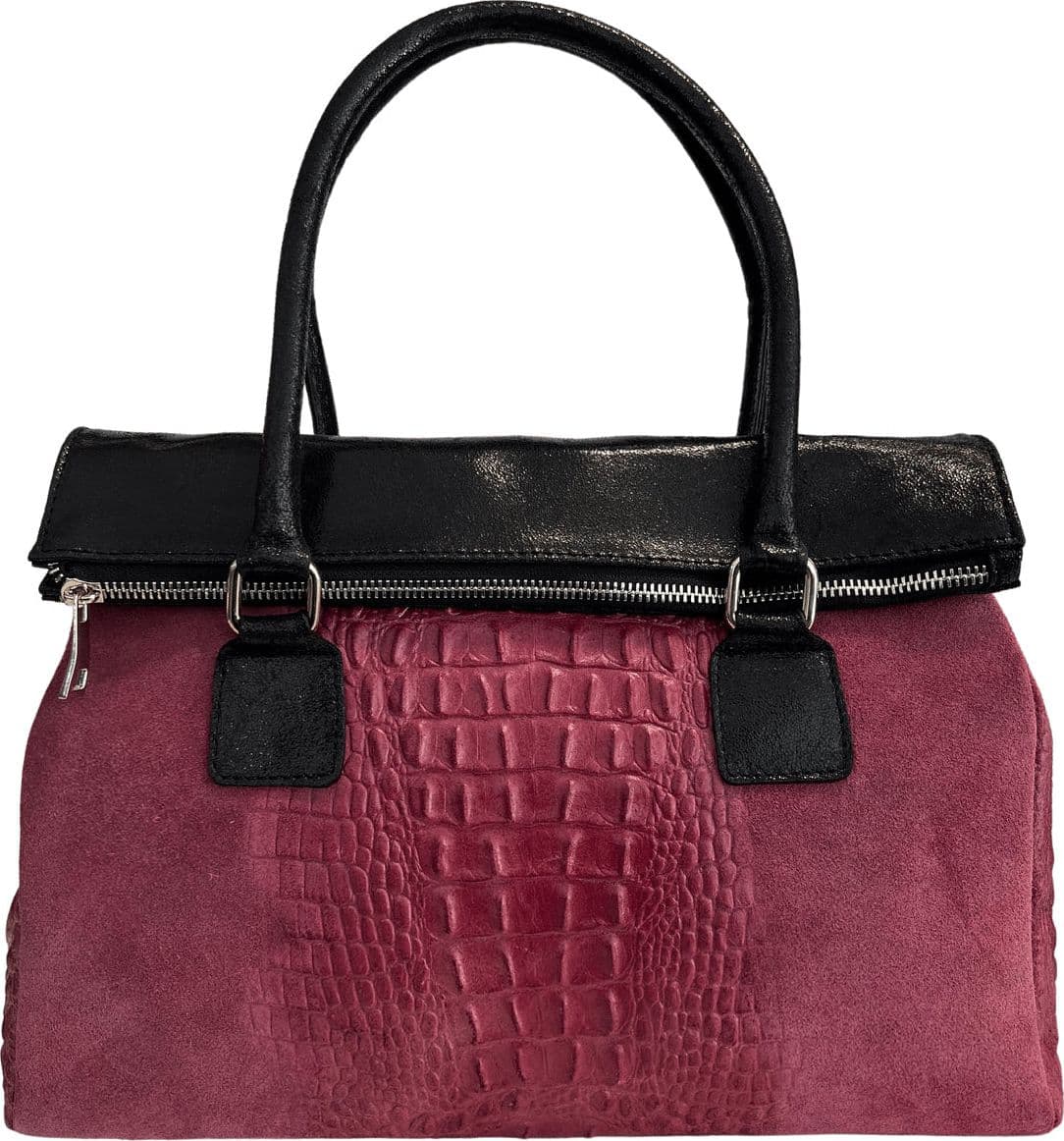 Modarno Borsa donna vera pelle scamosciato con manico dotato di tracolla rimovibile 38x14x25 cm in Organizer borsa Modarno - Sesto Fiorentino, commercioVirtuoso.it