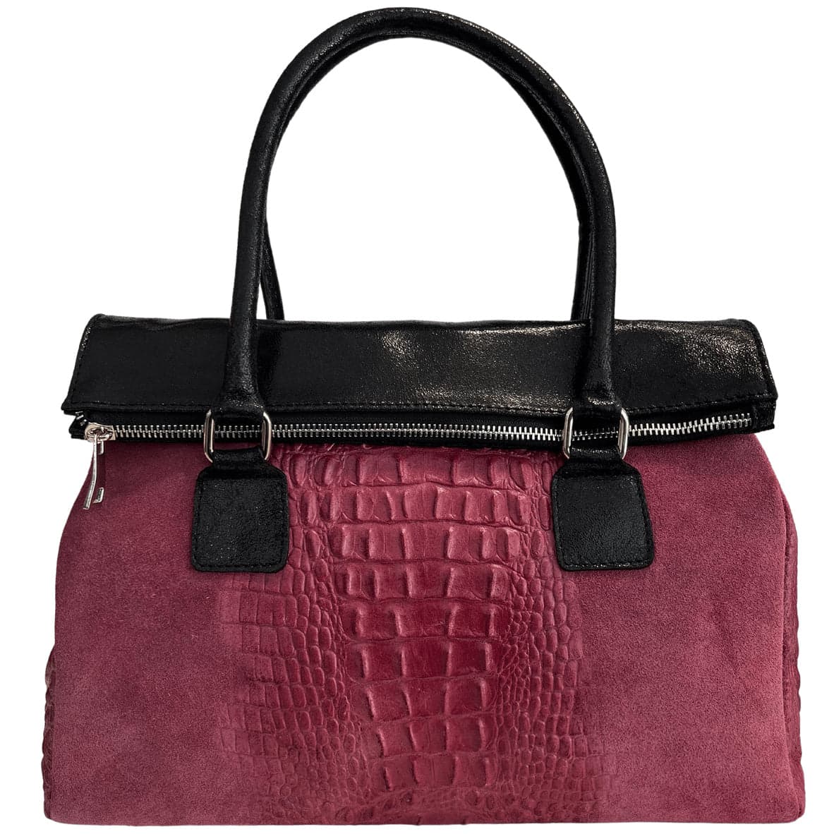 Modarno Borsa donna vera pelle scamosciato con manico dotato di tracolla rimovibile 38x14x25 cm in Organizer borsa Modarno - Sesto Fiorentino, commercioVirtuoso.it
