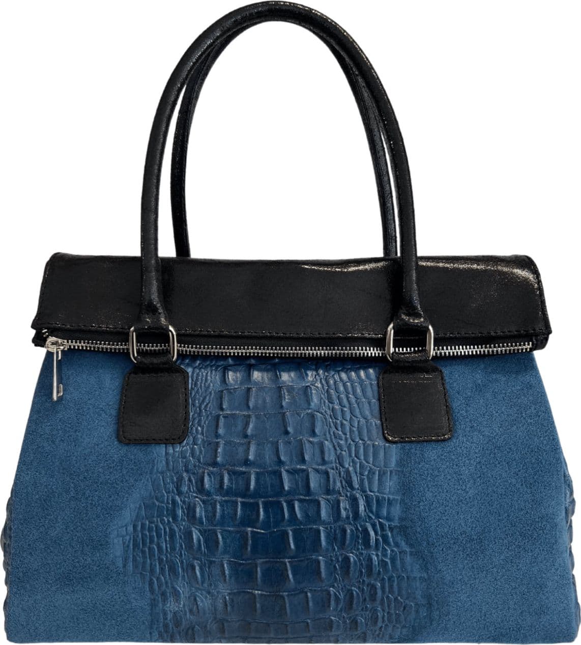 Modarno Borsa donna vera pelle scamosciato con manico dotato di tracolla rimovibile 38x14x25 cm in Organizer borsa Modarno - Sesto Fiorentino, commercioVirtuoso.it