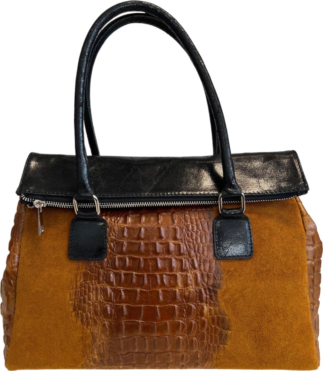 Modarno Borsa donna vera pelle scamosciato con manico dotato di tracolla rimovibile 38x14x25 cm in Organizer borsa Modarno - Sesto Fiorentino, commercioVirtuoso.it