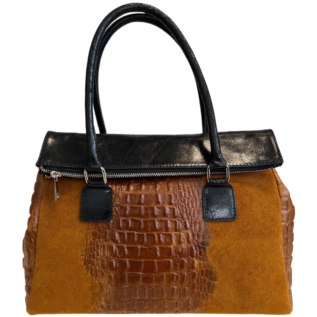 Modarno Borsa donna vera pelle scamosciato con manico dotato di tracolla rimovibile 38x14x25 cm in Organizer borsa Modarno - Sesto Fiorentino, commercioVirtuoso.it