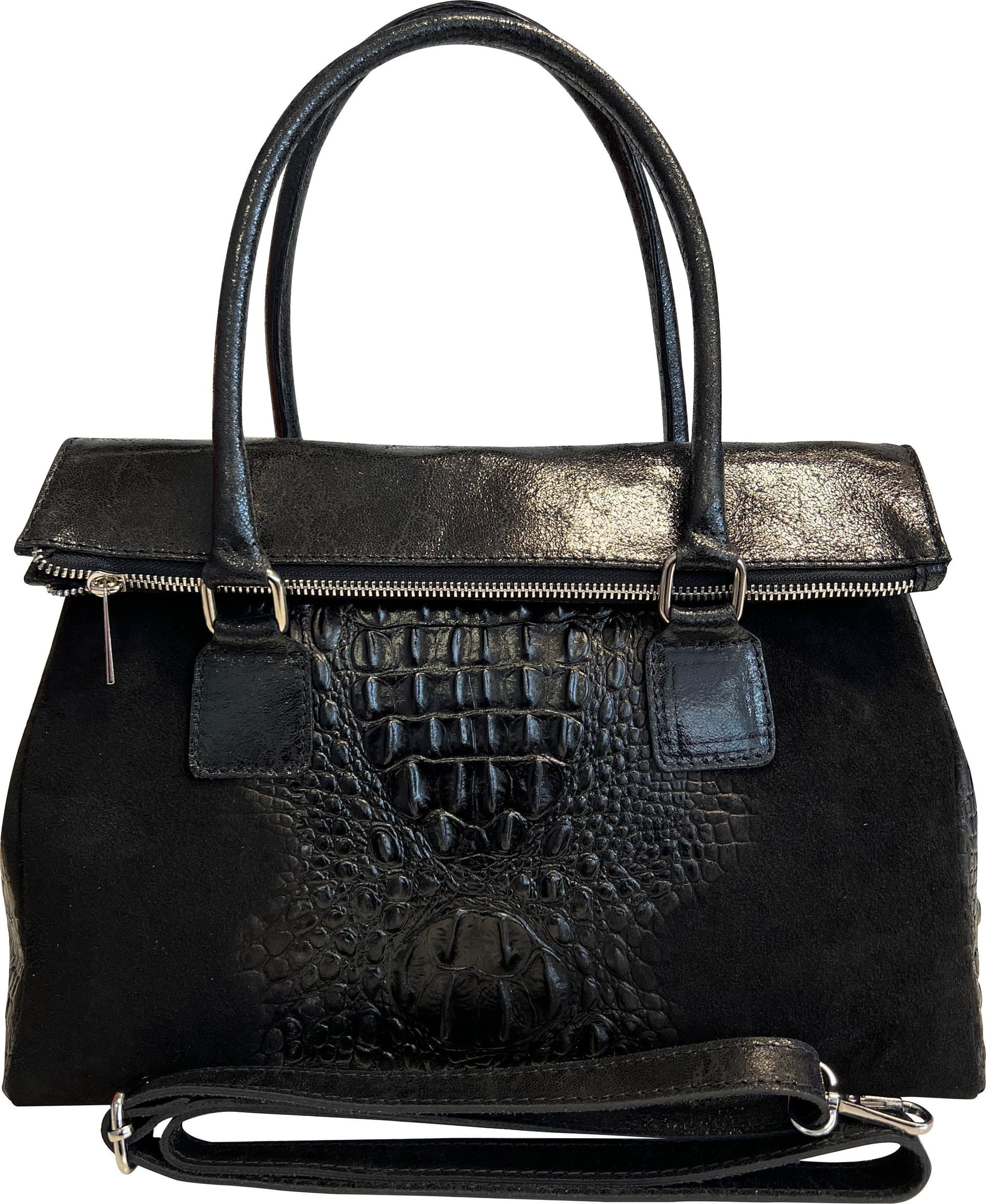 Modarno Borsa donna vera pelle scamosciato con manico dotato di tracolla rimovibile 38x14x25 cm in Organizer borsa Modarno - Sesto Fiorentino, commercioVirtuoso.it
