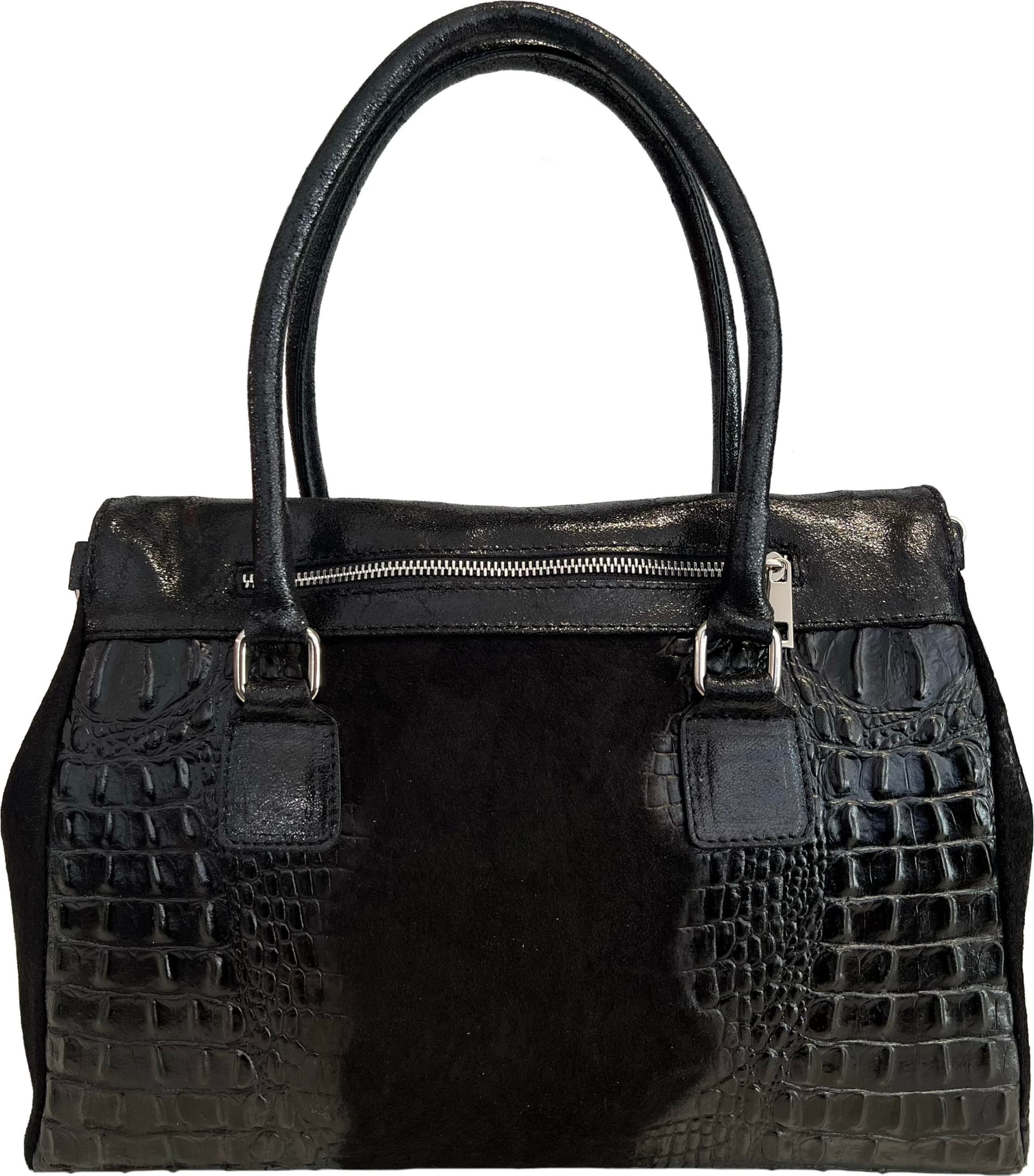 Modarno Borsa donna vera pelle scamosciato con manico dotato di tracolla rimovibile 38x14x25 cm in Organizer borsa Modarno - Sesto Fiorentino, commercioVirtuoso.it