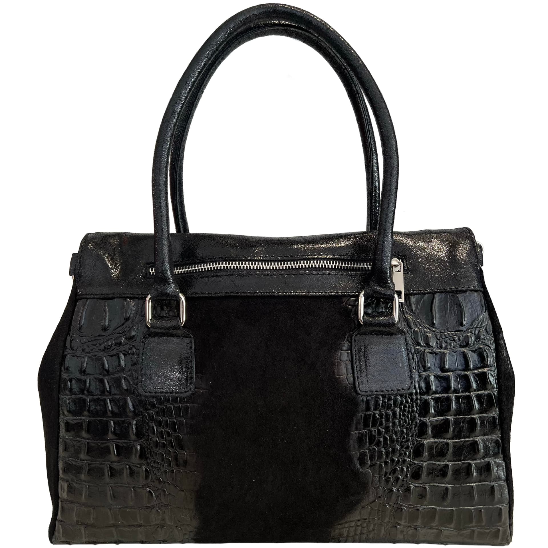 Modarno Borsa donna vera pelle scamosciato con manico dotato di tracolla rimovibile 38x14x25 cm in Organizer borsa Modarno - Sesto Fiorentino, commercioVirtuoso.it