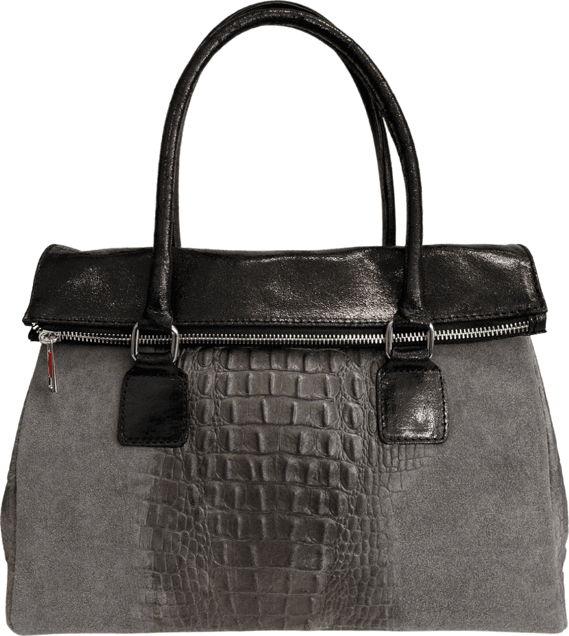 Modarno Borsa donna vera pelle scamosciato con manico dotato di tracolla rimovibile 38x14x25 cm in Organizer borsa Modarno - Sesto Fiorentino, commercioVirtuoso.it