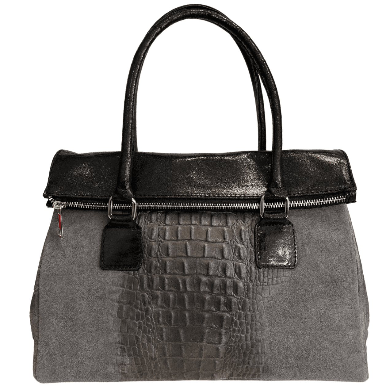 Modarno Borsa donna vera pelle scamosciato con manico dotato di tracolla rimovibile 38x14x25 cm in Organizer borsa Modarno - Sesto Fiorentino, commercioVirtuoso.it